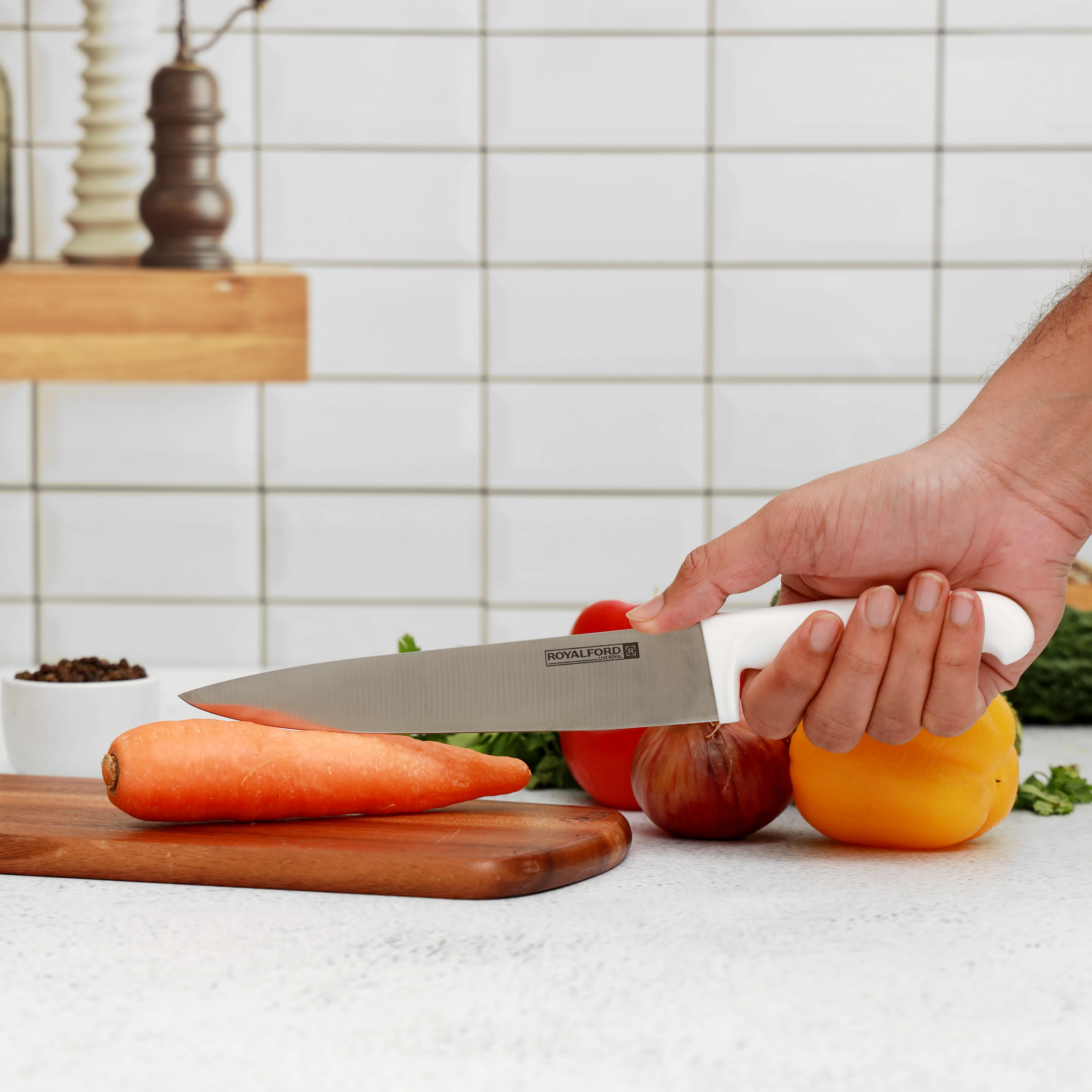 Royalford RF10233 7” Slicer Knife| features a premium stainless steel blade and ergonomic PP handle| perfect for precise slicing of fruits, vegetables, and meats safely| - Image 2