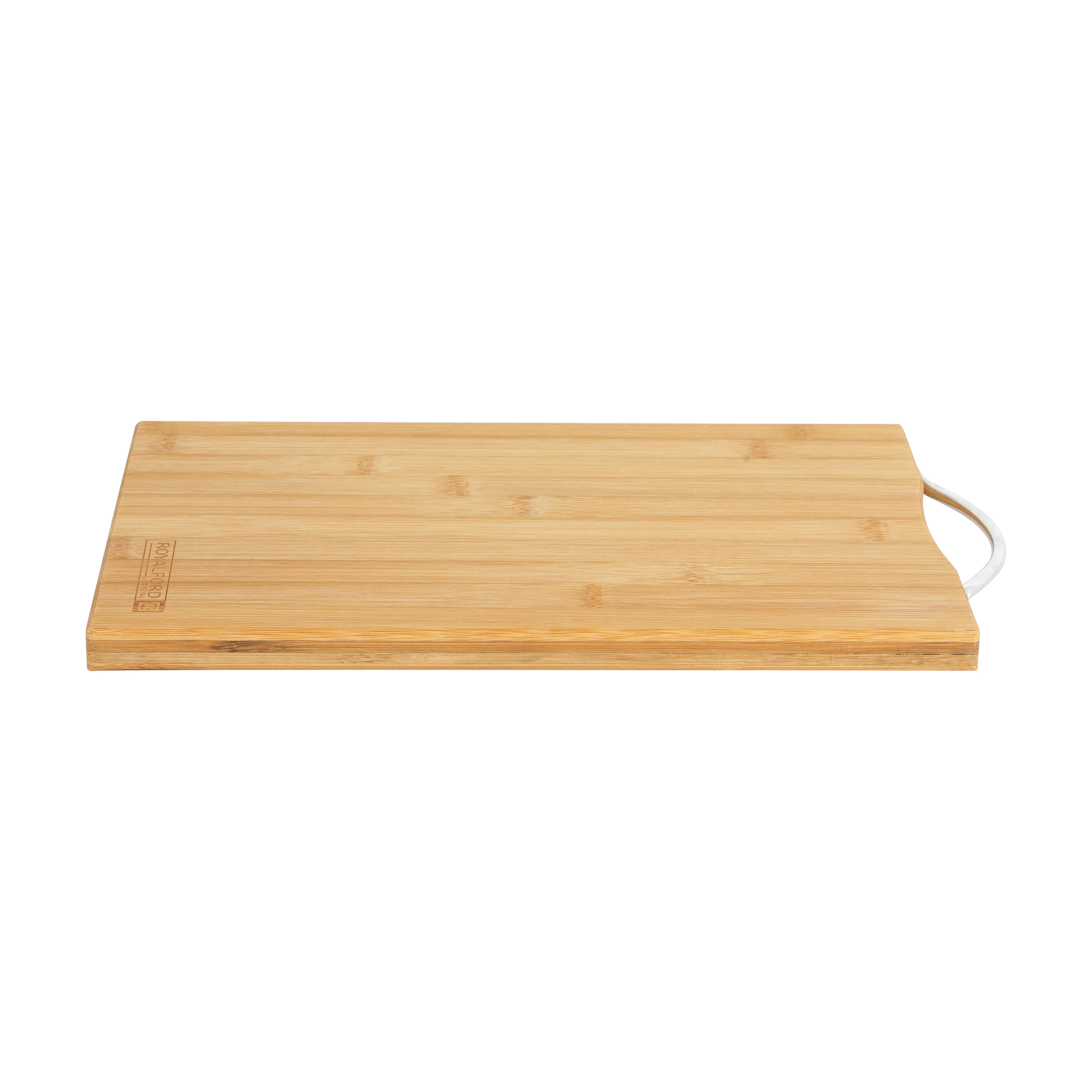 Royalford RF10238 Organic Bamboo Cutting Board with Metal Handle | Durable Wooden Chopping Board | Eco Friendly Thick Cutting Board for Vegetables, Meat & Bread - Image 2