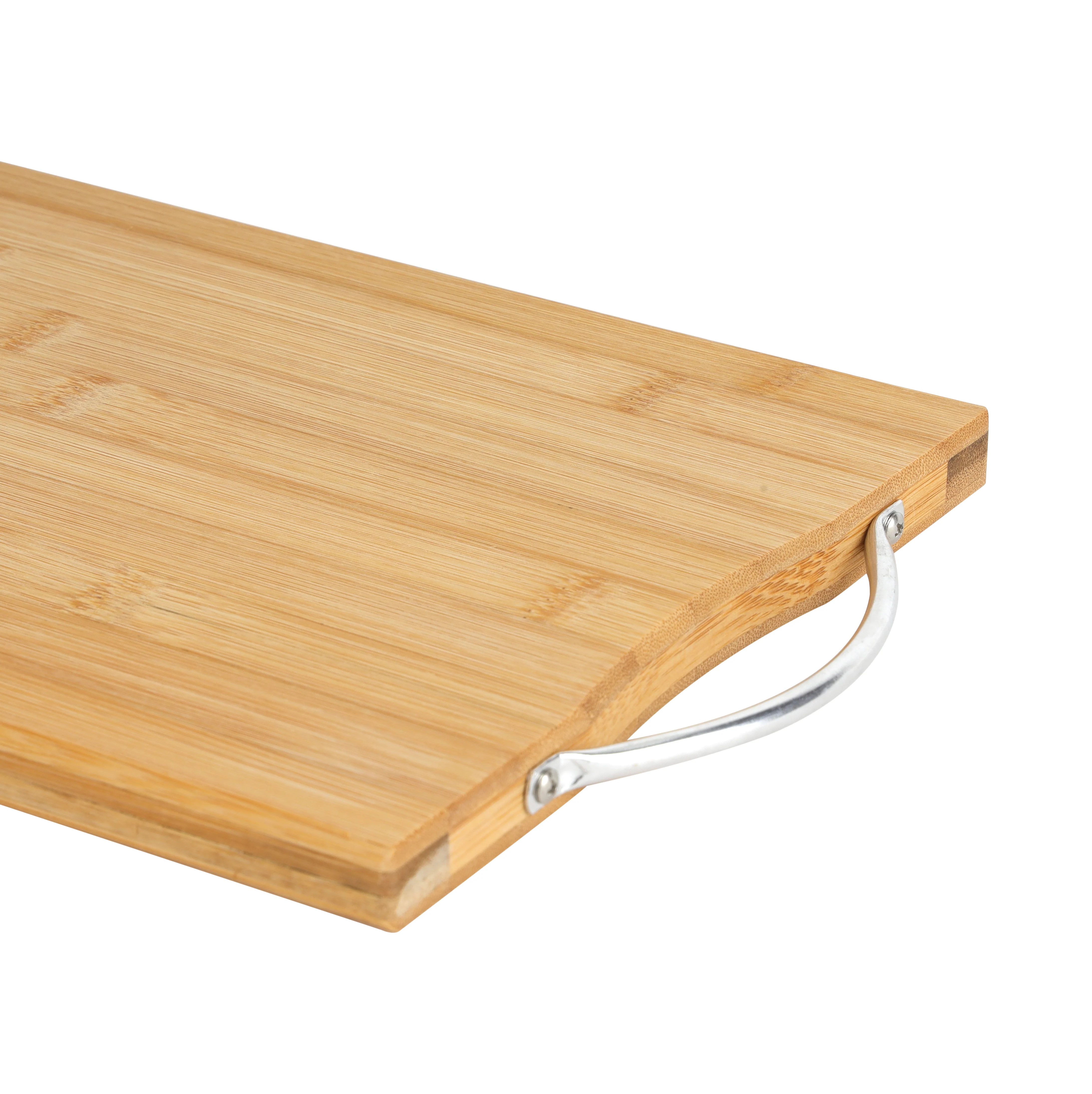 Royalford RF10238 Organic Bamboo Cutting Board with Metal Handle | Durable Wooden Chopping Board | Eco Friendly Thick Cutting Board for Vegetables, Meat & Bread - Image 5