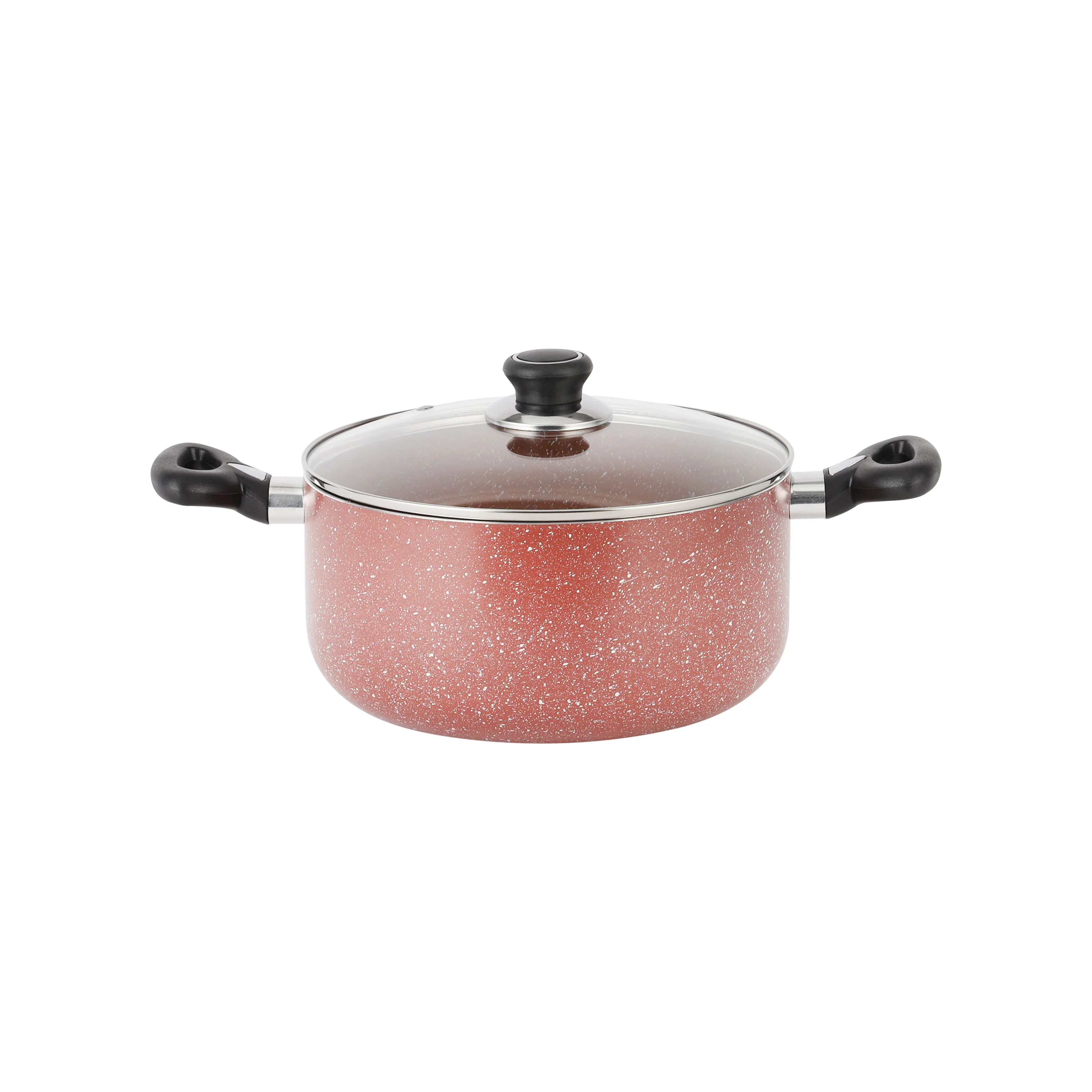 Royalford RF10244 10 Pieces Granite Coated Cookware Set  | Induction Compatible Aluminium Pots and Pans | Tempered Glass Lids |  3 Layer Coating  & Durable Design - Image 4