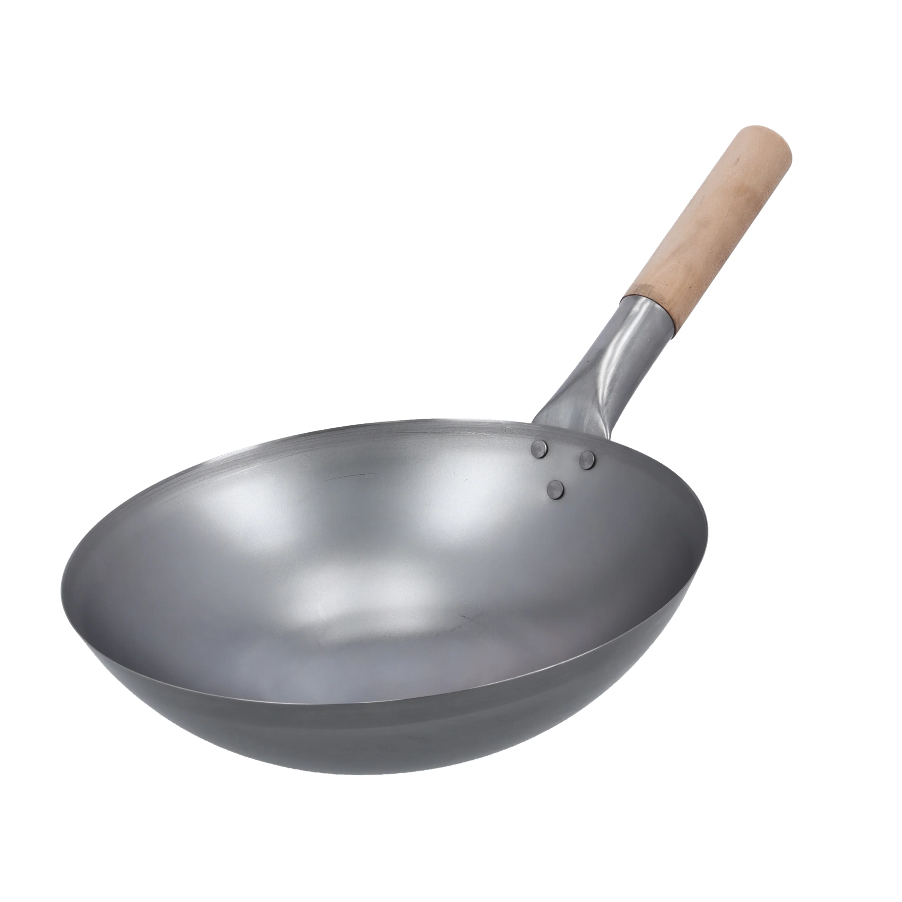 Royalford RF10248 Iron Wok Pan 30cm |  Wooden Handle | Premium Quality Iron Wok for Fast Even Heat Distribution | Stir Fry Cooking | Durable Heavy Duty Kitchen Cookware - Image 3