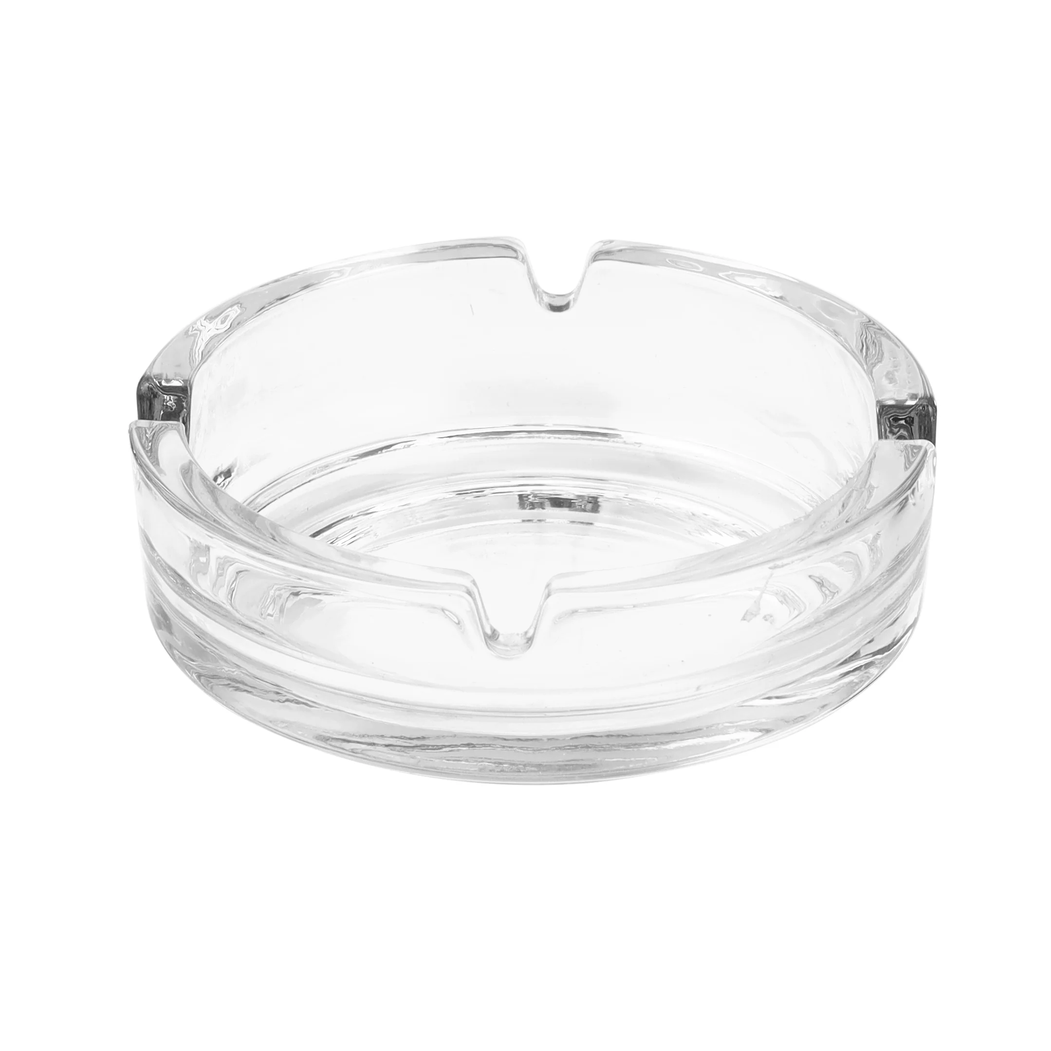 Royalford RF10254 Glass Ashtray | 10.8cm | Crystal Clear Lead-Free Durable Ash Tray with Cigarette Holders | Stylish Design | Perfect for Home and Office Table Use - Image 2