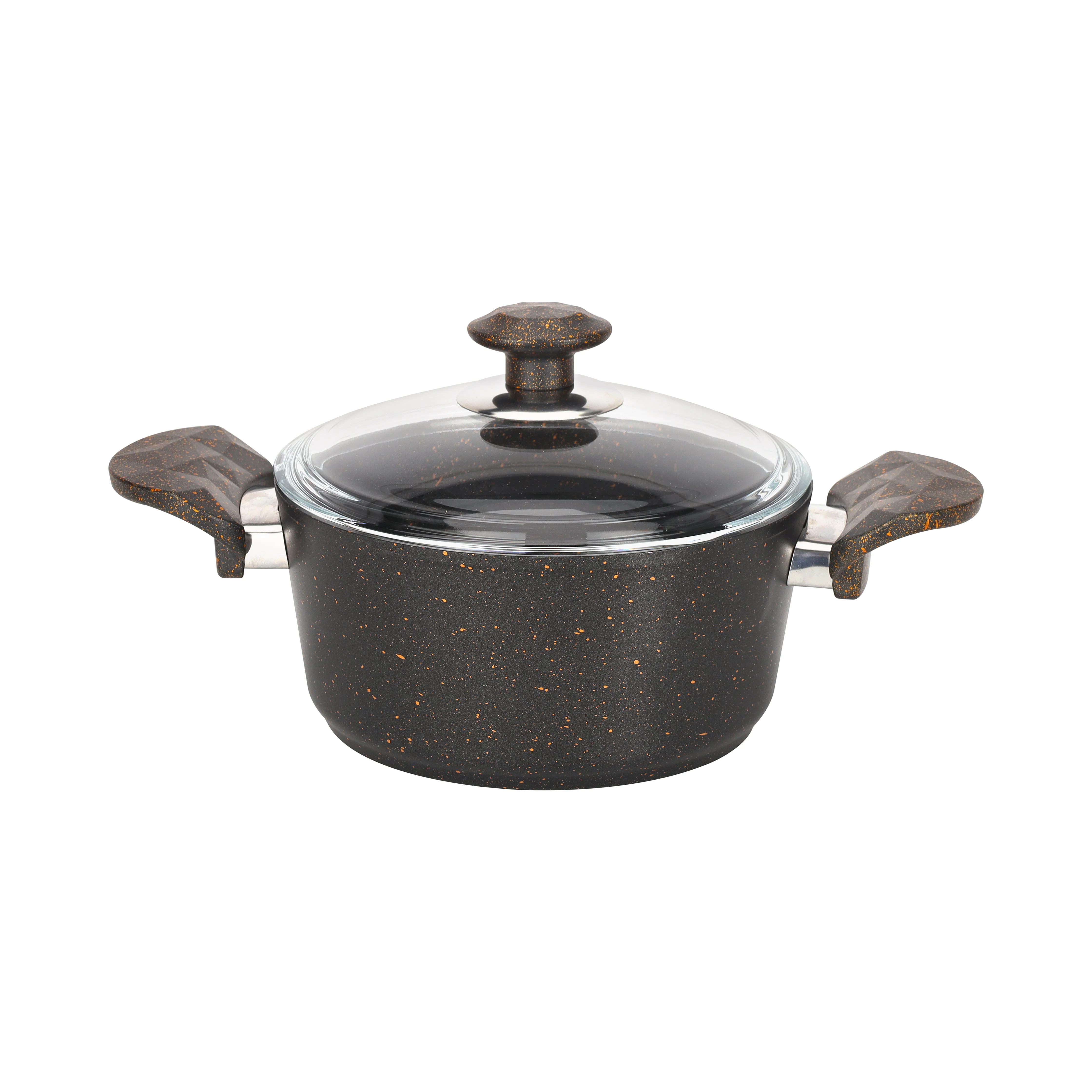 Royalford RF10267 Chef Shield 16 Pieces Granite Coated Cookware Set | Induction Compatible | Extra Thick Base| Non Stick Aluminium Pots& Pans | Glass Lids with Apron - Image 2