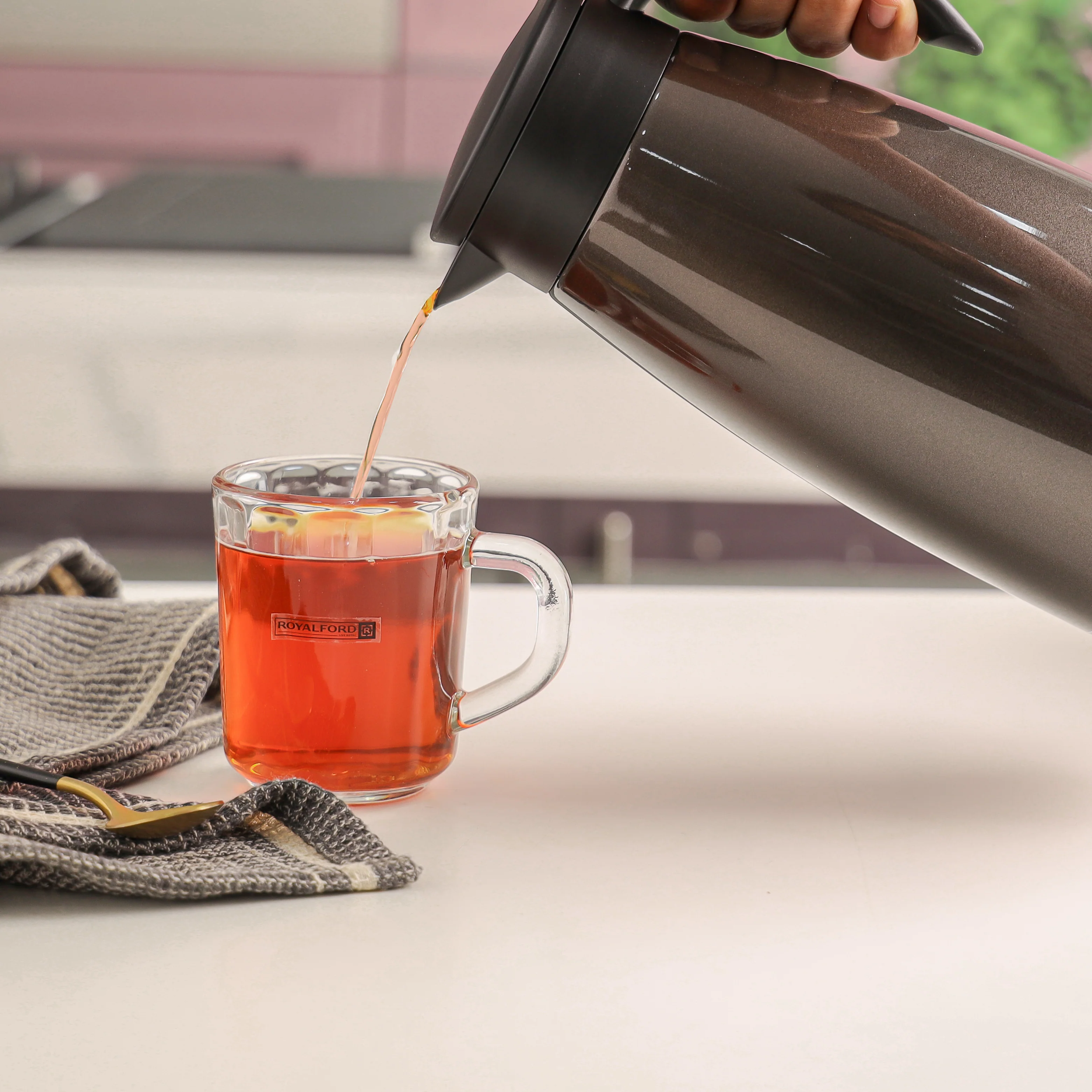 Royalford RF10290 3PCS Glass Mug Set | durable tea & coffee cups with ergonomic handles| transparent glass design, for hot and cold beverages, home, office use| - Image 2