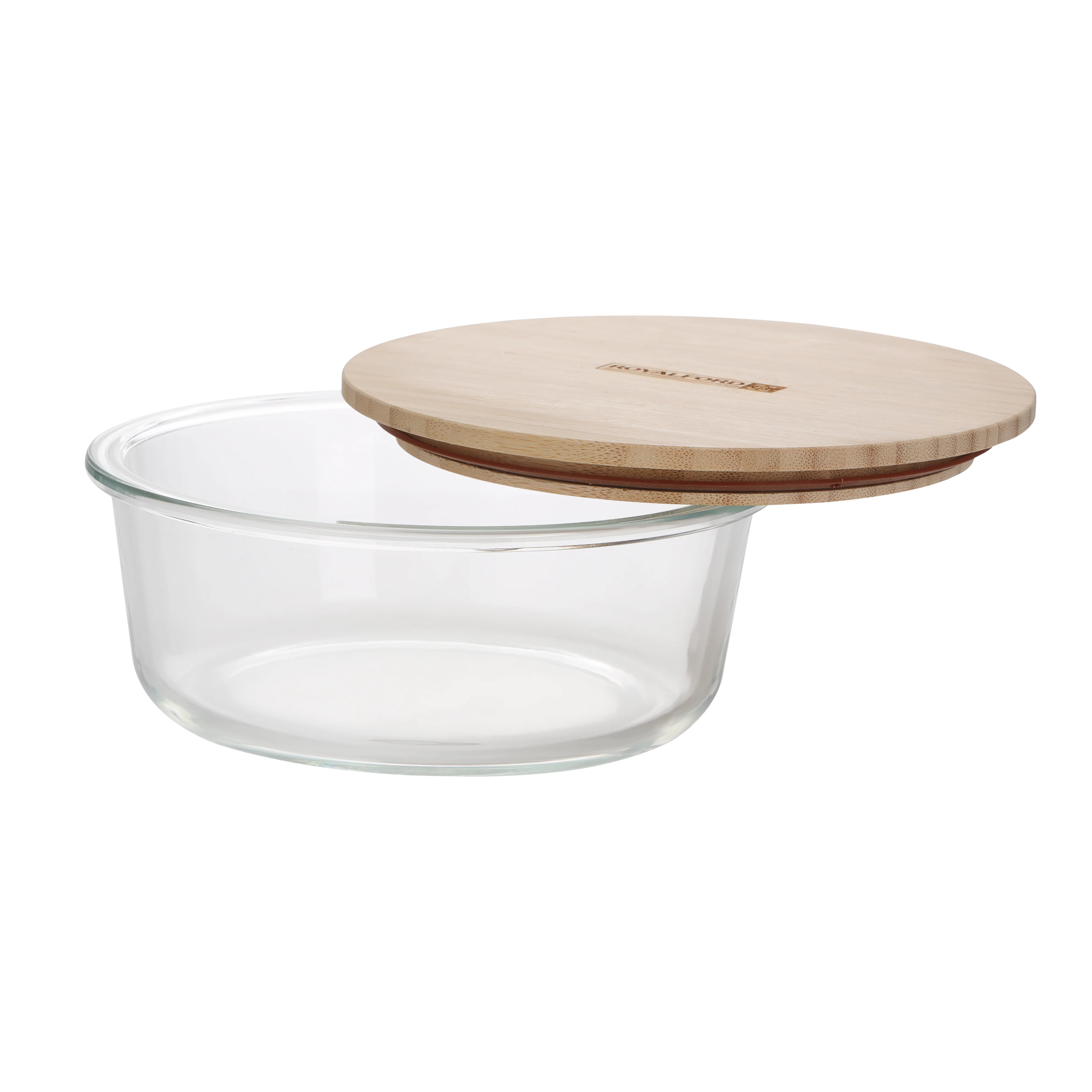 Royalford RF10323 400ml Round Glass Food Container | Bamboo Lid | Borosilicate Airtight Leakproof Food Storage Box | Eco Friendly Kitchen Meal Prep Container| Easy To Use - Image 2