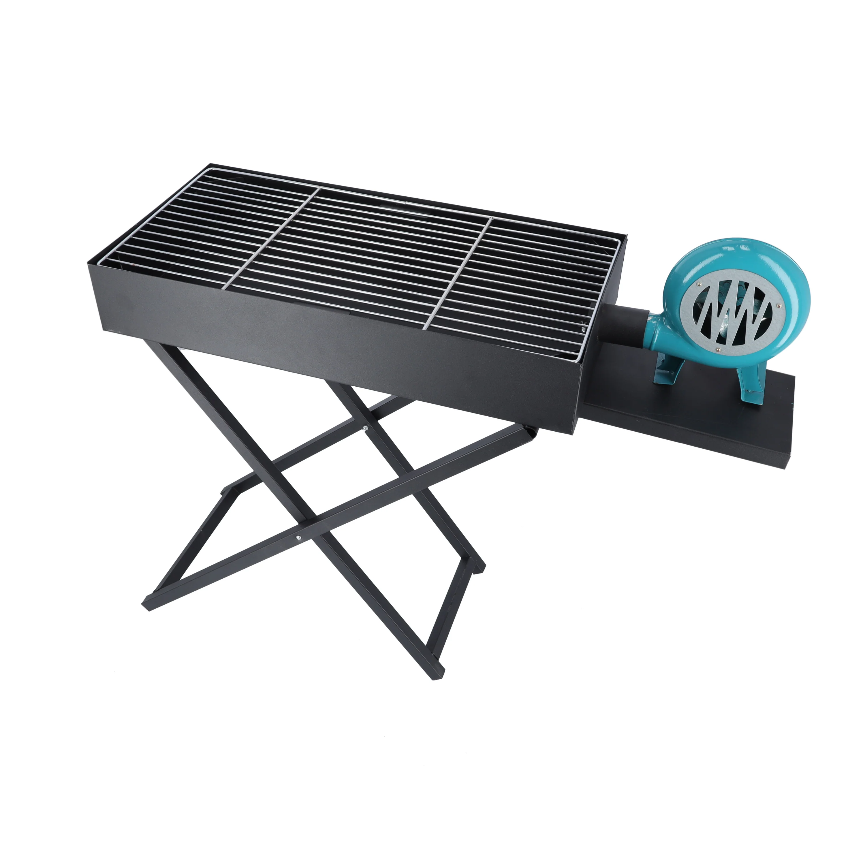Royalford RF10354 Barbecue Grill Stand with Blower | Durable Iron Charcoal BBQ Stand 30 x 80 cm | Foldable Outdoor Barbecue Grill for Backyard Camping Picnics Use - Image 2