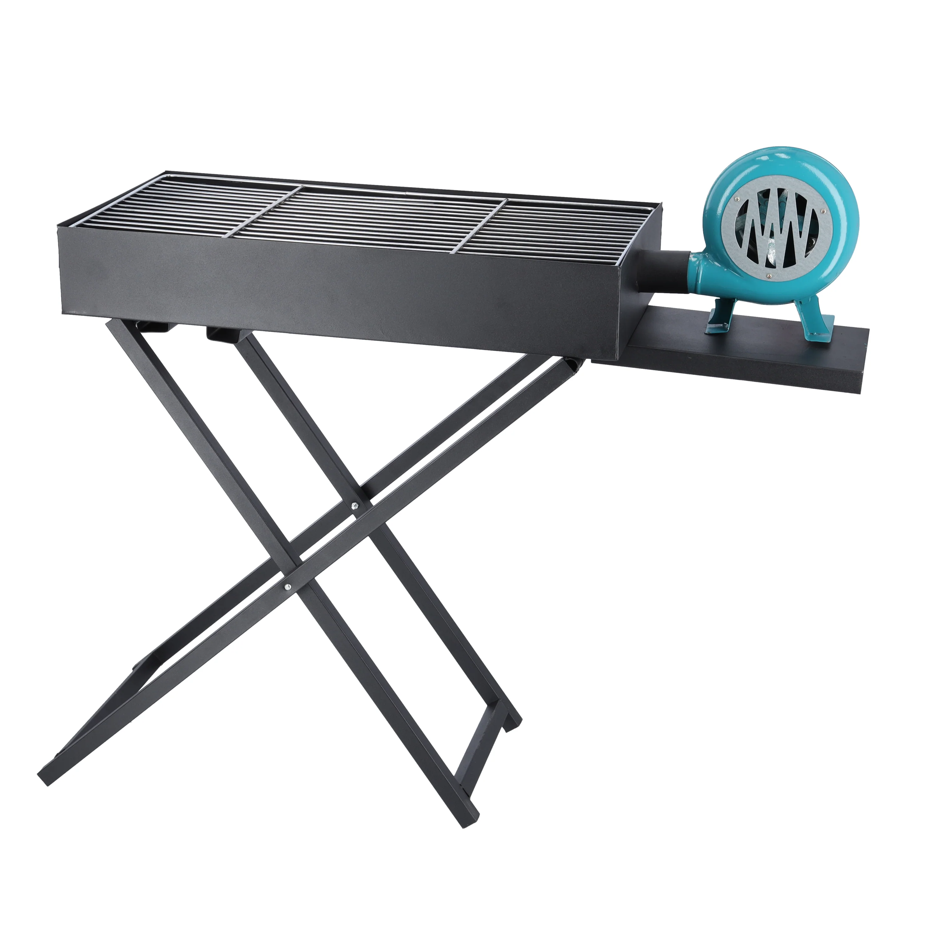 Royalford RF10354 Barbecue Grill Stand with Blower | Durable Iron Charcoal BBQ Stand 30 x 80 cm | Foldable Outdoor Barbecue Grill for Backyard Camping Picnics Use - Image 3