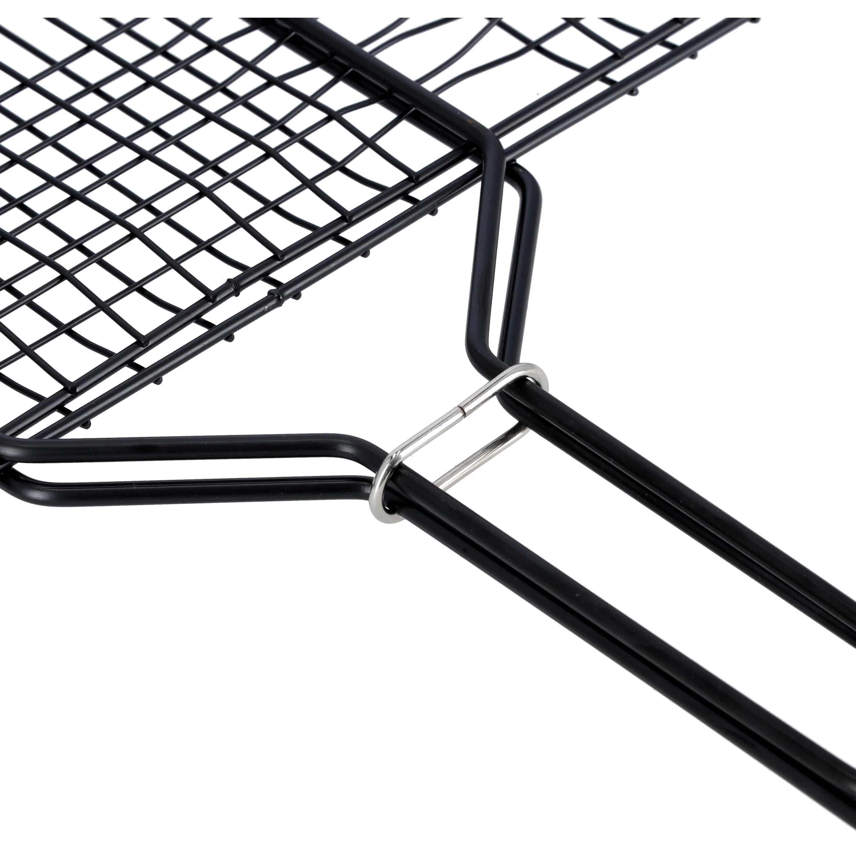 Royalford RF10374 Barbecue Grill Rack | Heavy Duty E-Coated Iron BBQ Grilling Basket | Heat Resistant Wooden Handle for Chicken, Fish, Meat & Vegetables Outdoor Use - Image 5