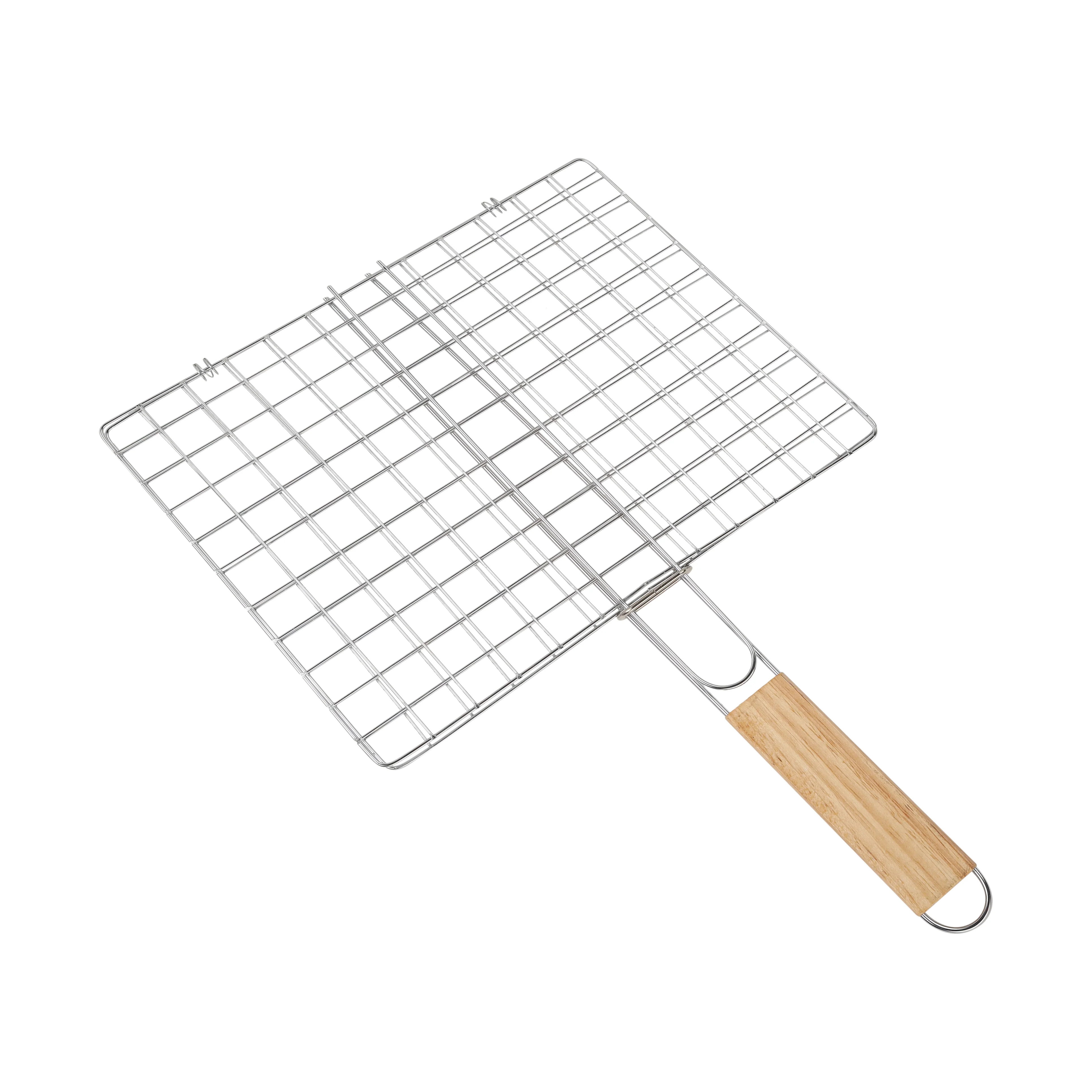 Royalford RF10378 BBQ Grill with chromed iron grill basket| wooden handle ensures even heat distribution| secure grip, for grilling for meat, fish & vegetables| - Image 2