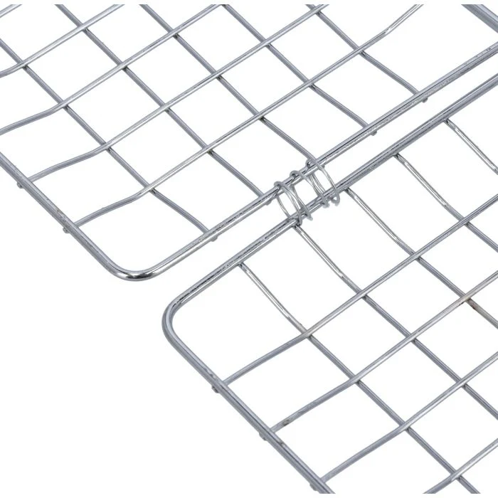 Royalford RF10380 Handheld BBQ Grill Basket | Extra-Thick Chromium-Plated Heavy Grill| Large  Cooking Area| Heat-Resistant Wooden Handle| Ideal for Fish,  Vegetables etc - Image 5