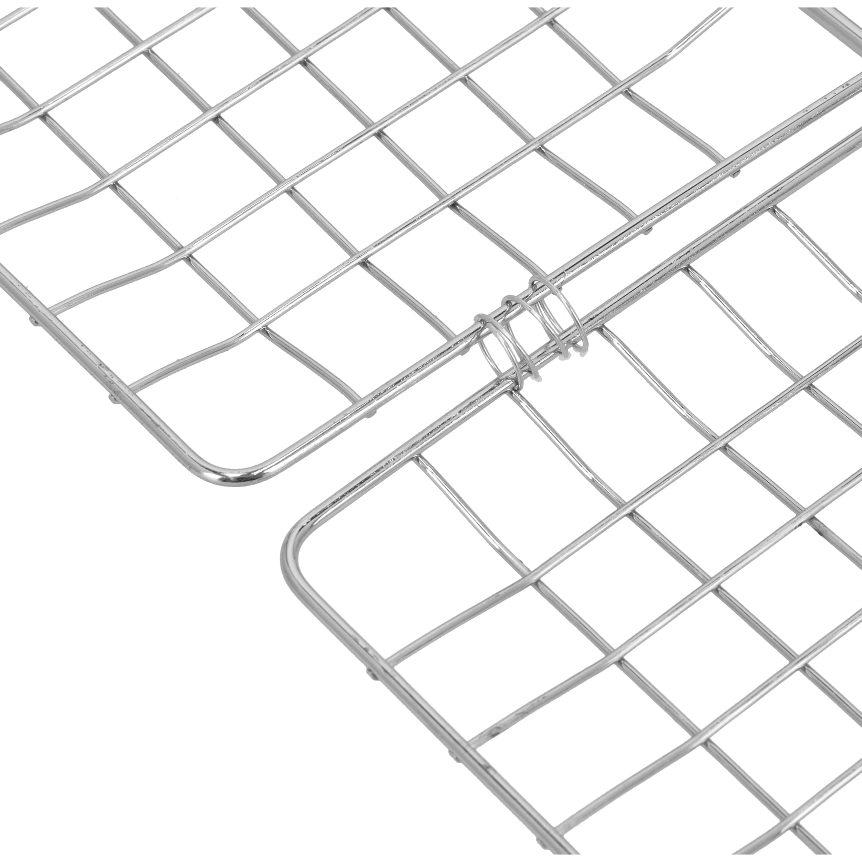 Royalford RF10382 BBQ Grill Chromium Plated Iron Rack| Wooden Handle | Heavy Duty Barbecue Grilling Basket | Perfect for Chicken, Fish, Meat & Vegetables, Outdoor Use - Image 4