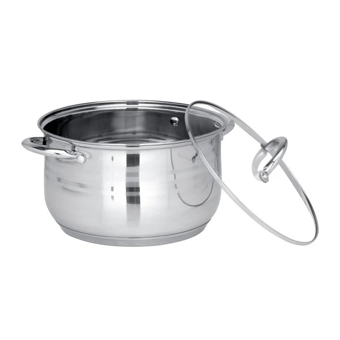 Royalford RF10390 10-Piece Stainless Steel Cookware Set with Glass Lids| Induction Compatible Encapsulated Base| Heavy-Duty Riveted Handles & Durable Satin Finish Design - Image 3