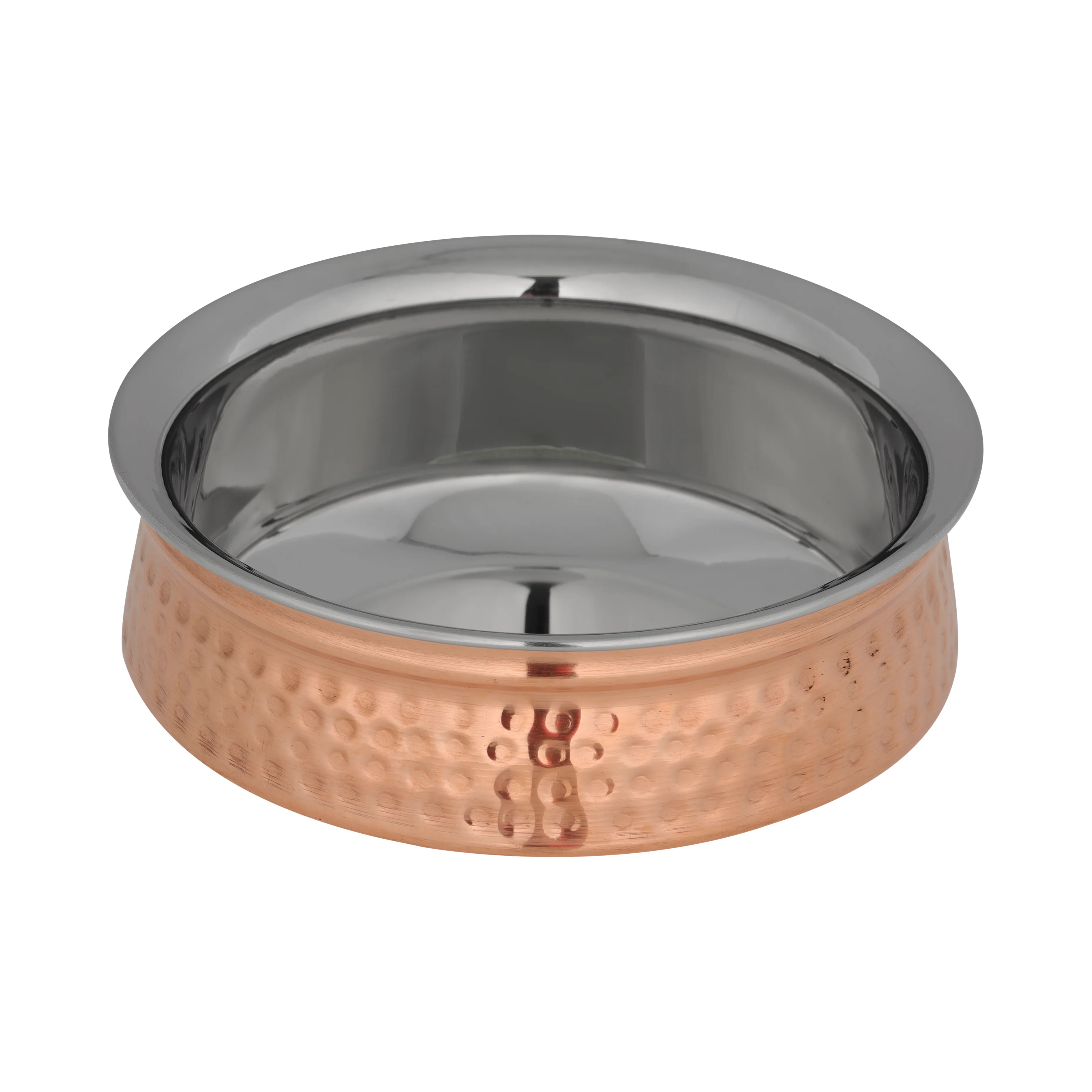 Royalford RF10393 Copper Steel Serving Handi | Double Wall Design | Stainless Steel Inner| Hammered Copper Outer Finish| Large Serveware Bowl for Curries, Rice & Gravies - Image 2