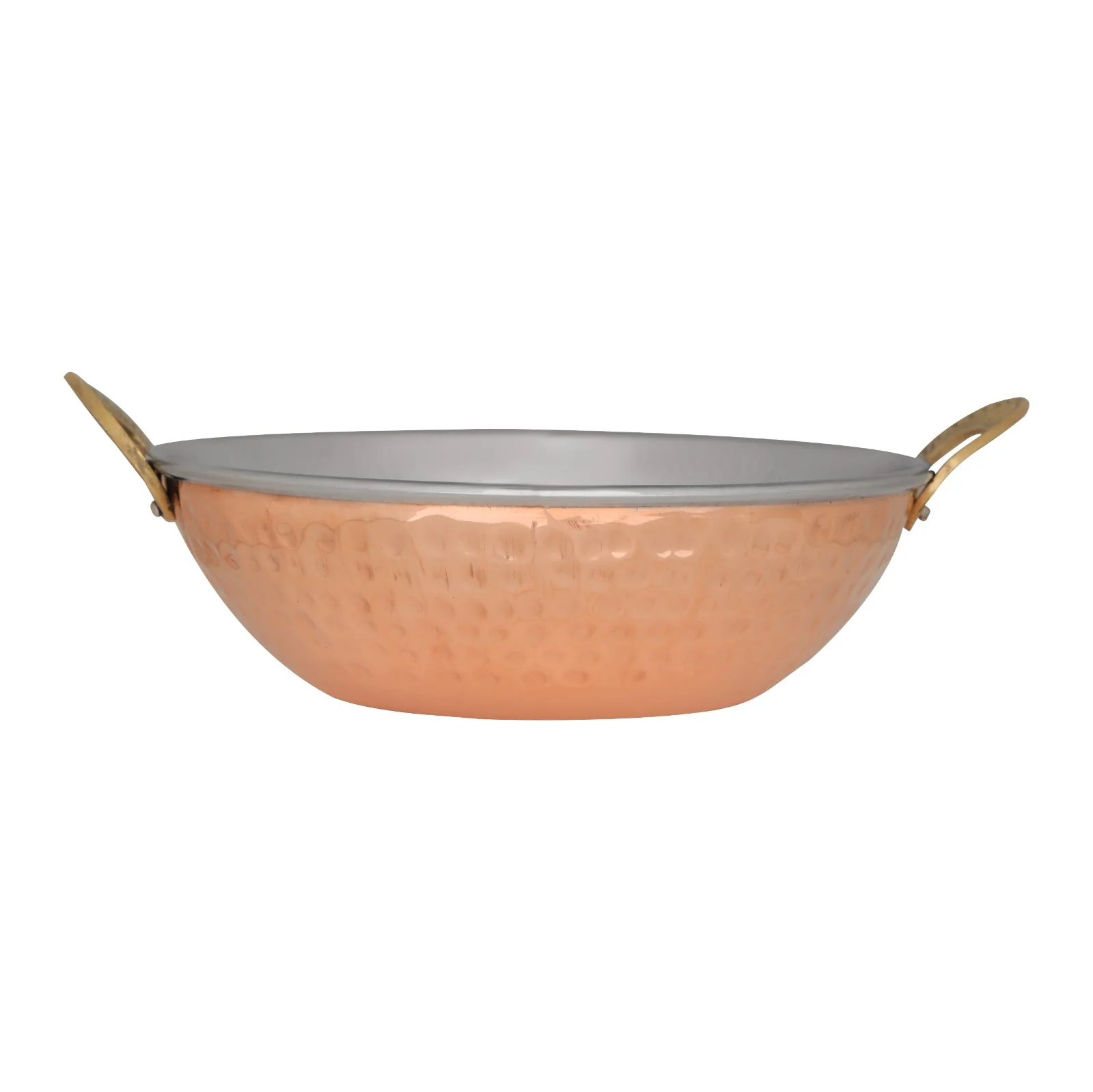 Royalford RF10395 Copper Steel Serving Kadai | Double Wall Design | Stainless Steel Inner| Hammered Copper Outer Finish| Elegant Serveware  for Curries & Festive Dining - Image 2
