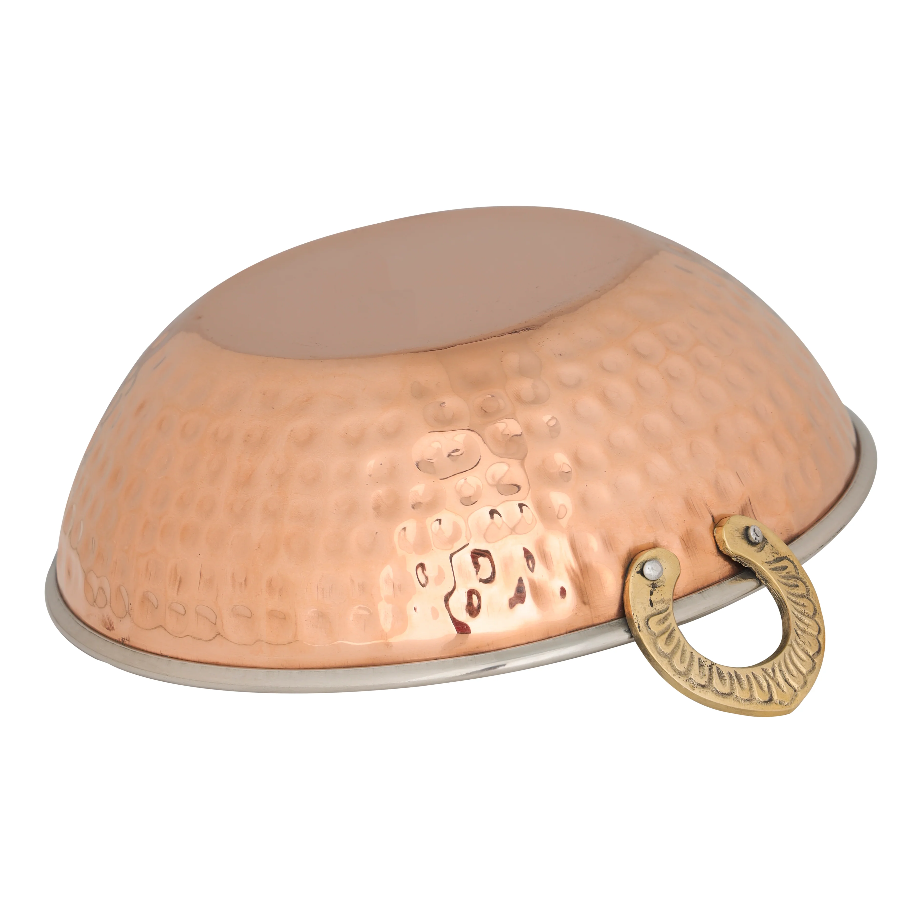 Royalford RF10395 Copper Steel Serving Kadai | Double Wall Design | Stainless Steel Inner| Hammered Copper Outer Finish| Elegant Serveware  for Curries & Festive Dining - Image 3