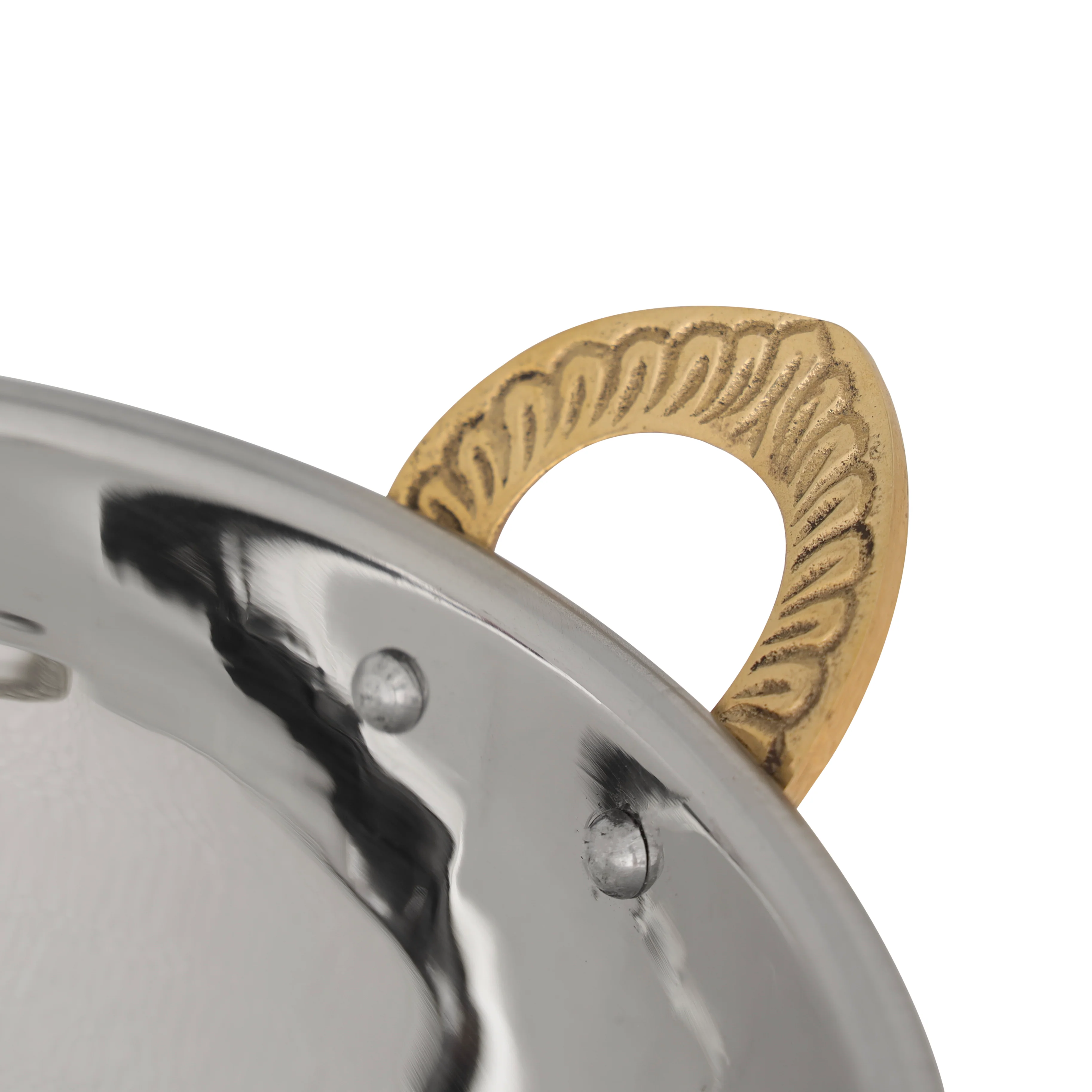 Royalford RF10395 Copper Steel Serving Kadai | Double Wall Design | Stainless Steel Inner| Hammered Copper Outer Finish| Elegant Serveware  for Curries & Festive Dining - Image 4