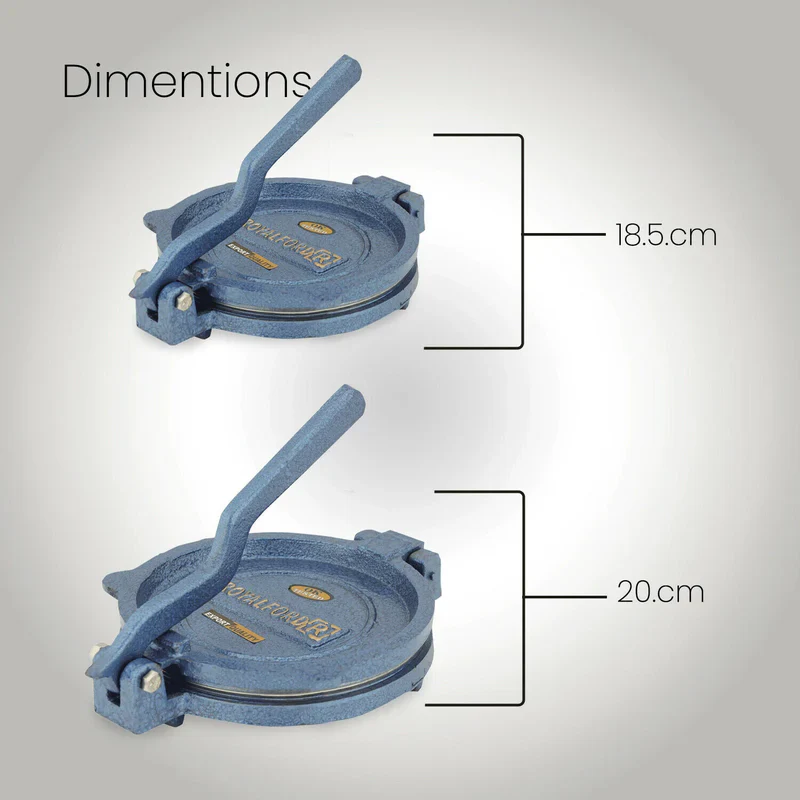 Royalford RF10408 Chapati Press | 20cm Heavy Cast Iron Body | Durable Stainless Steel Plate | Ideal for Making Roti, Poori & Tortilla | Easy Grip Handle & Non-Slip Base - Image 5