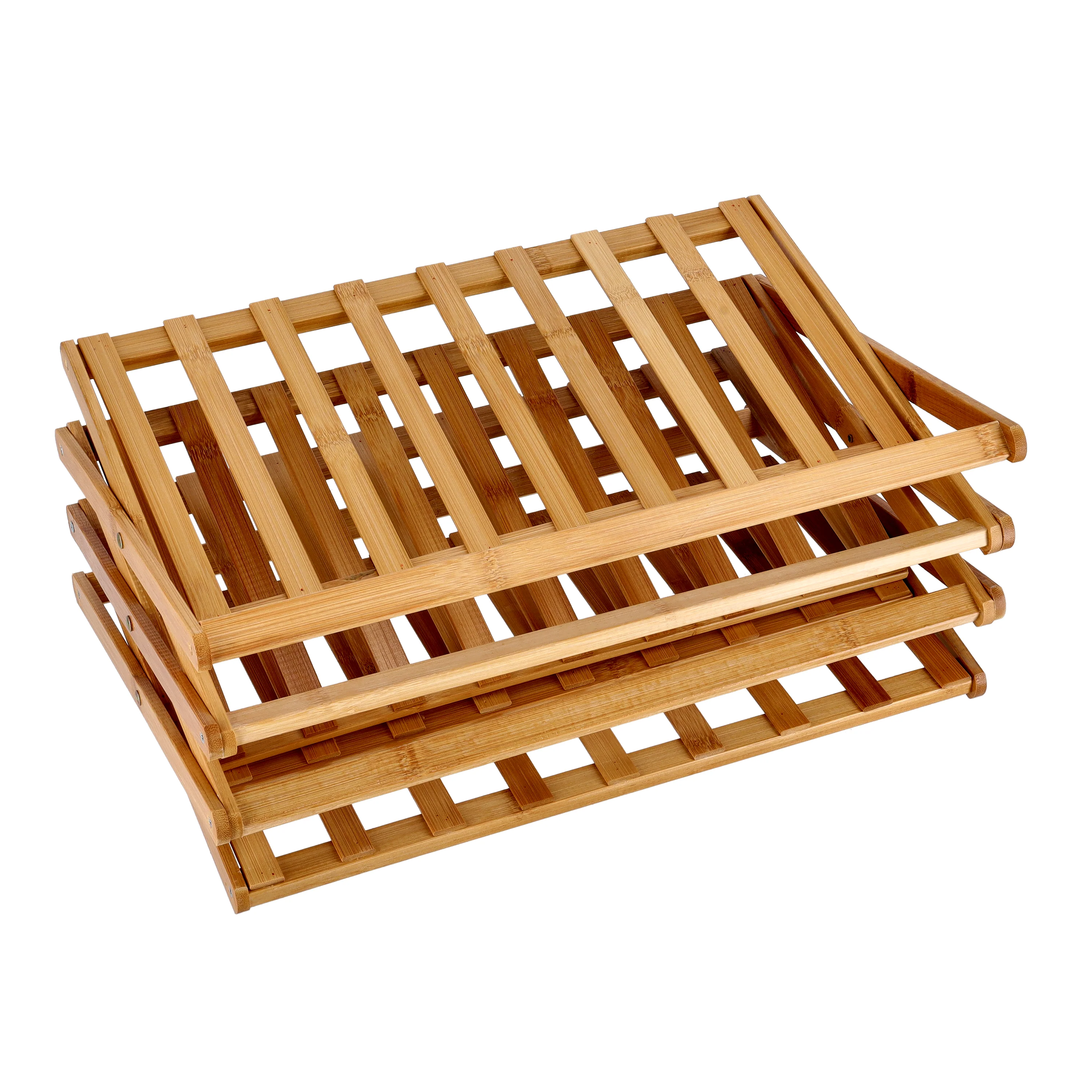 Royalford RF10413 4-Layer Bamboo Shoe Rack | Eco-Friendly 100% Natural Bamboo| Collapsible Foldable Design| Lightweight & Durable Shoe Organizer for Home Entryway Storage - Image 6