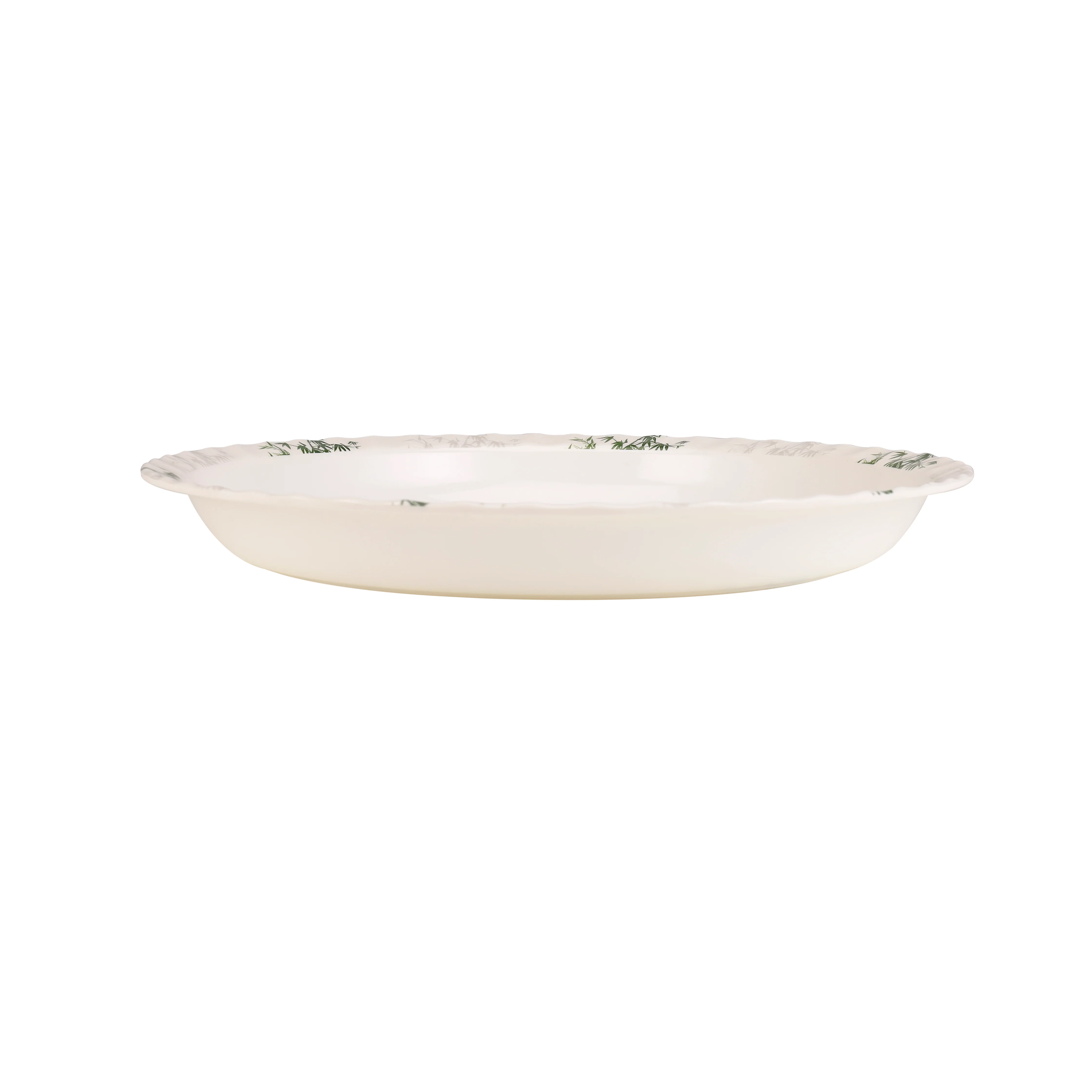 Royalford RF10416 16 Inch Melamine Round Serving Tray | Bamboo Design | Chip Resistant & Dishwasher Safe | Durable Food Serving Plate for Home  Dining & Restaurant Use - Image 3