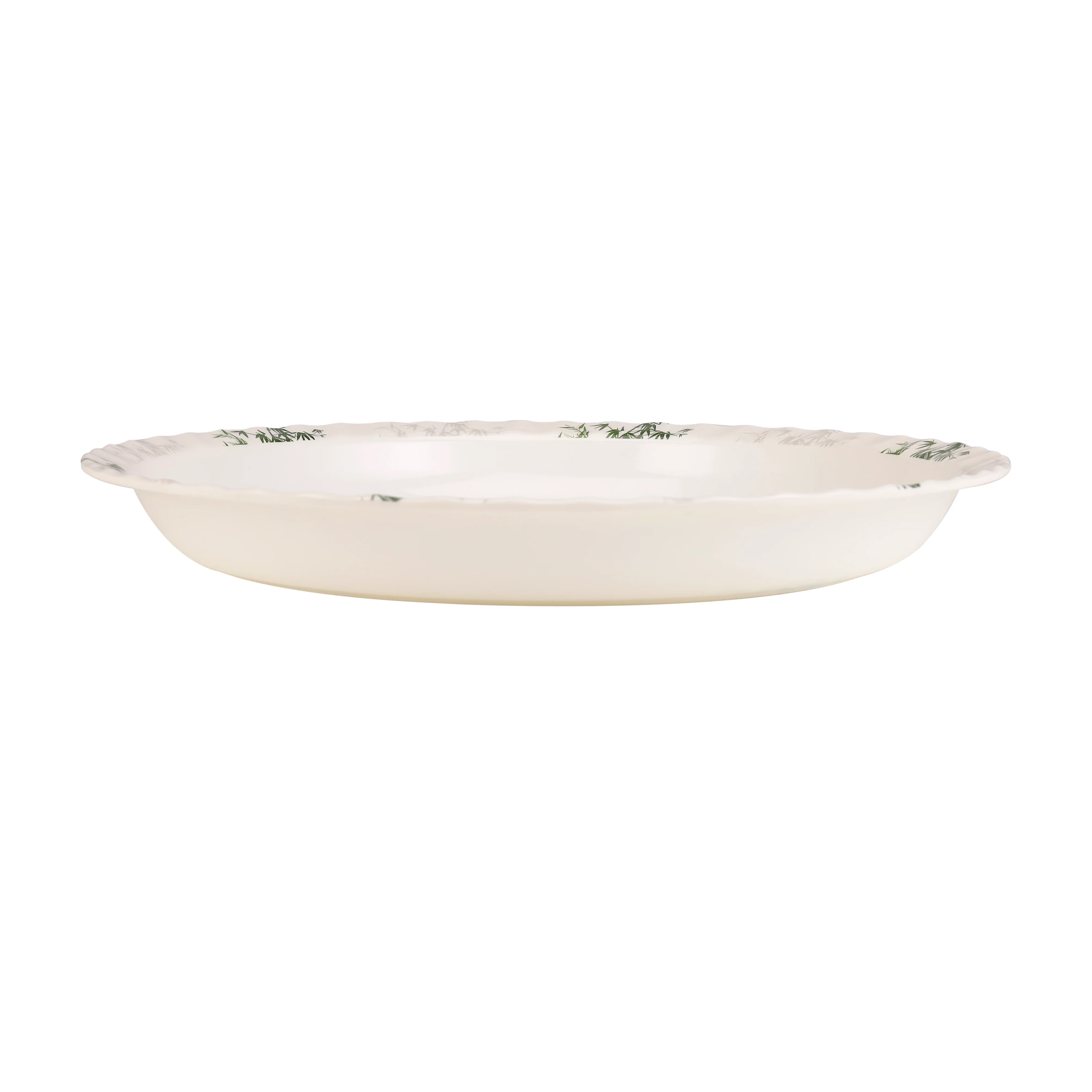 Royalford RF10417 18 Inch Melamine Round Tray | Elegant Bamboo Design Chip-Resistant Dishwasher Safe Serving Tray | Perfect for Home, Restaurant & Catering Use - Image 3