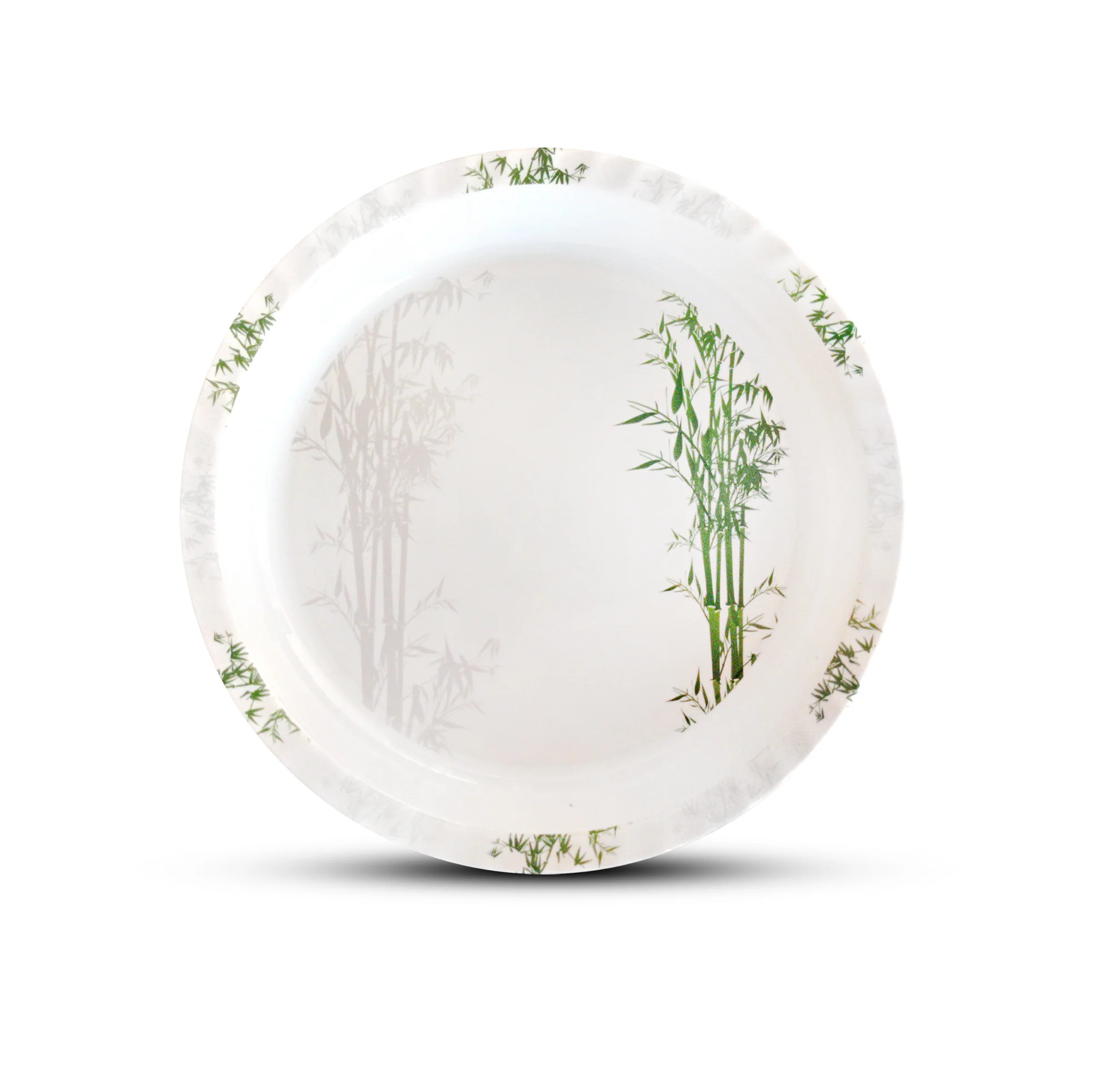 Royalford RF10417 18 Inch Melamine Round Tray | Elegant Bamboo Design Chip-Resistant Dishwasher Safe Serving Tray | Perfect for Home, Restaurant & Catering Use - Image 4