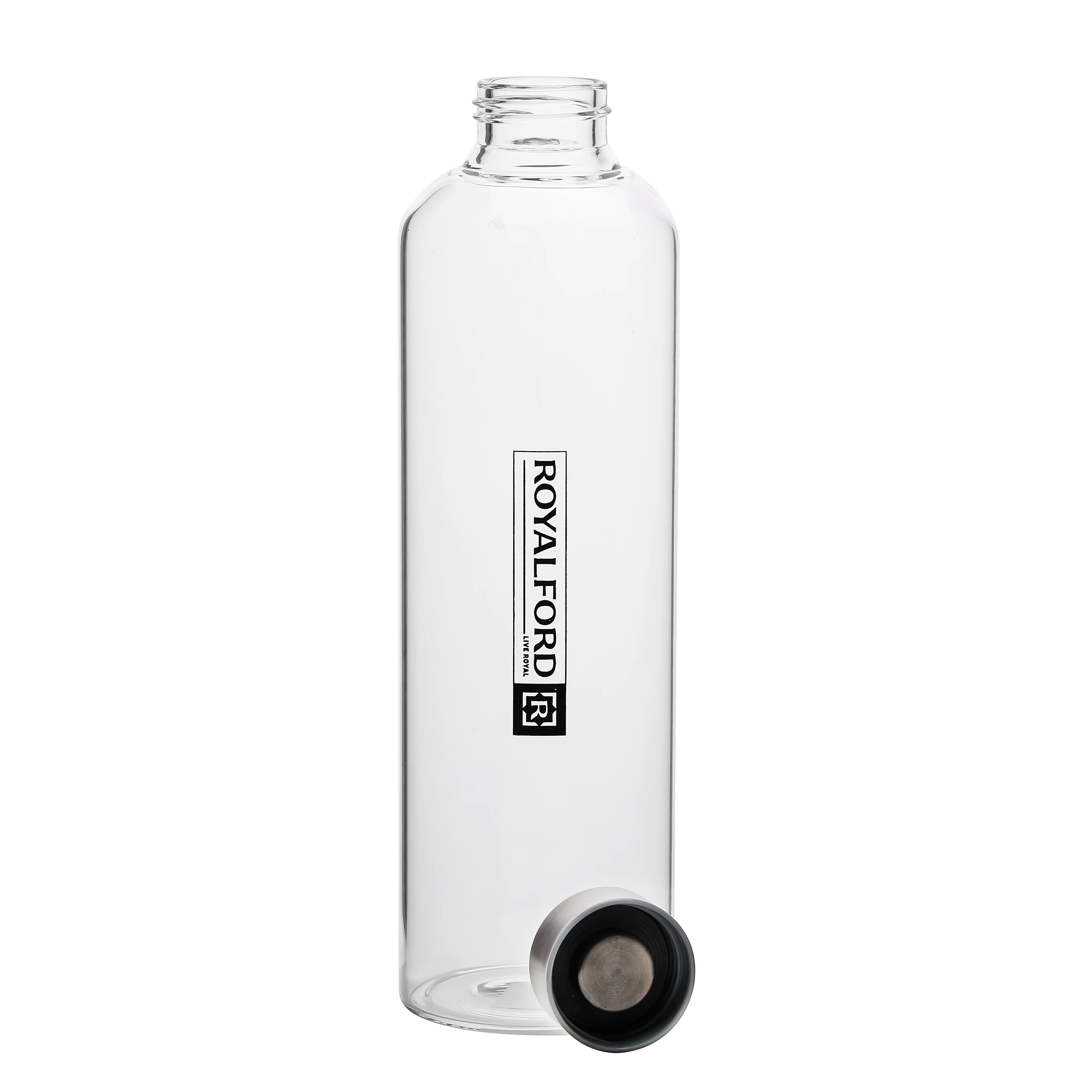 Royalford RF10434 Borosilicate Glass Water Bottle 1000ML BPA Free Transparent Drinking Bottle | Stainless Steel Lid |Reusable Glass Bottle for Water, Juice & Detox Drinks - Image 2