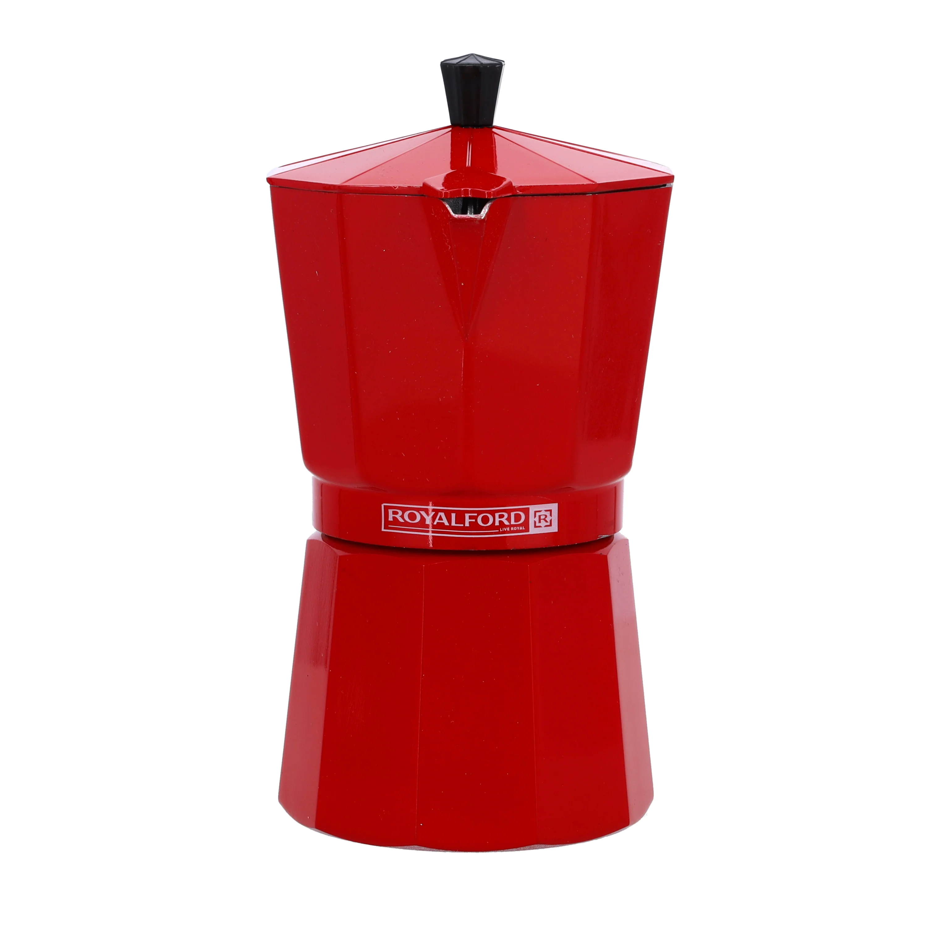 Royalford RF10439 Espresso Coffee Maker | 6 Cups (300ml) Aluminium Moka Pot with Safety Valve |  Durable Body & Heat-Resistant Handle for Gas & Electric Stovetops - Image 3