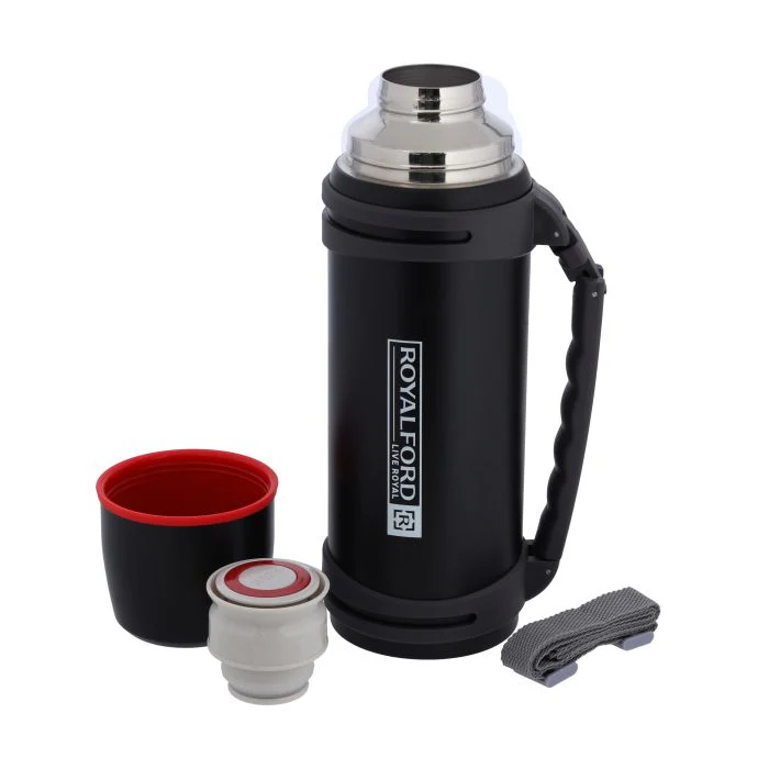 Royalford RF10456 Travel Vacuum Bottle | 1.40L Stainless Steel Double Wall Insulated Hot & Cold Flask | Carry Handle | Leak Resistant Design for Travel and Daily Use - Image 3