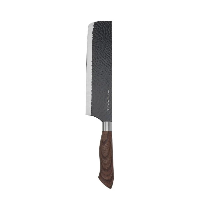 Royalford RF10462 EasyCut 6-Piece Kitchen Knife Set | Non-Stick Coated Stainless Steel Blades| Easy-Grip Wood-Finish Handles| Multifunctional Peeler & Scissors - Image 4