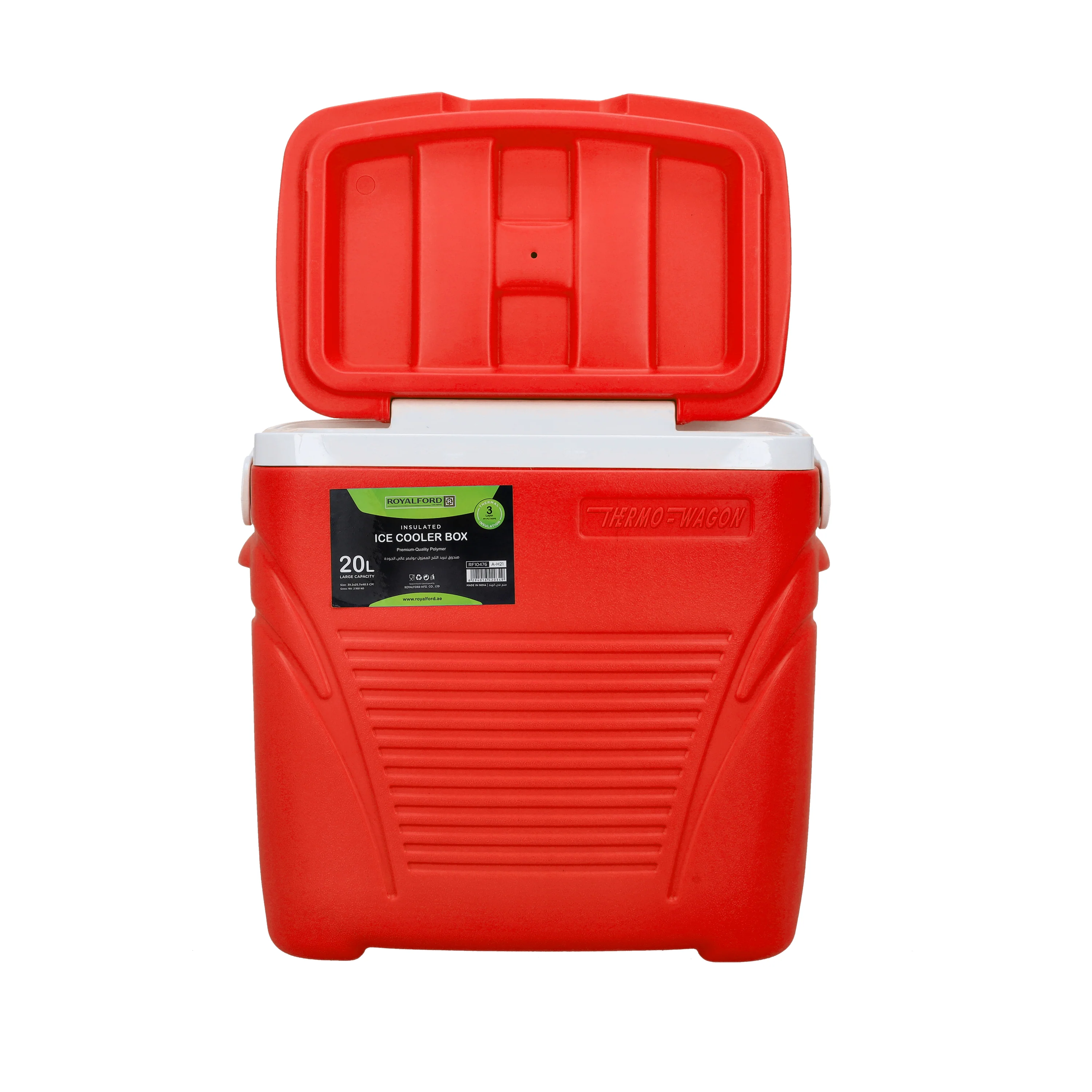 Royalford RF10476 Insulated Ice Cooler Box 20L | Three-Layer Thermal Ice Box | HDPE Outer Shell | PU Foam Insulation & Food-Grade PP Inner Wall for Travel & Outdoor Use - Image 3