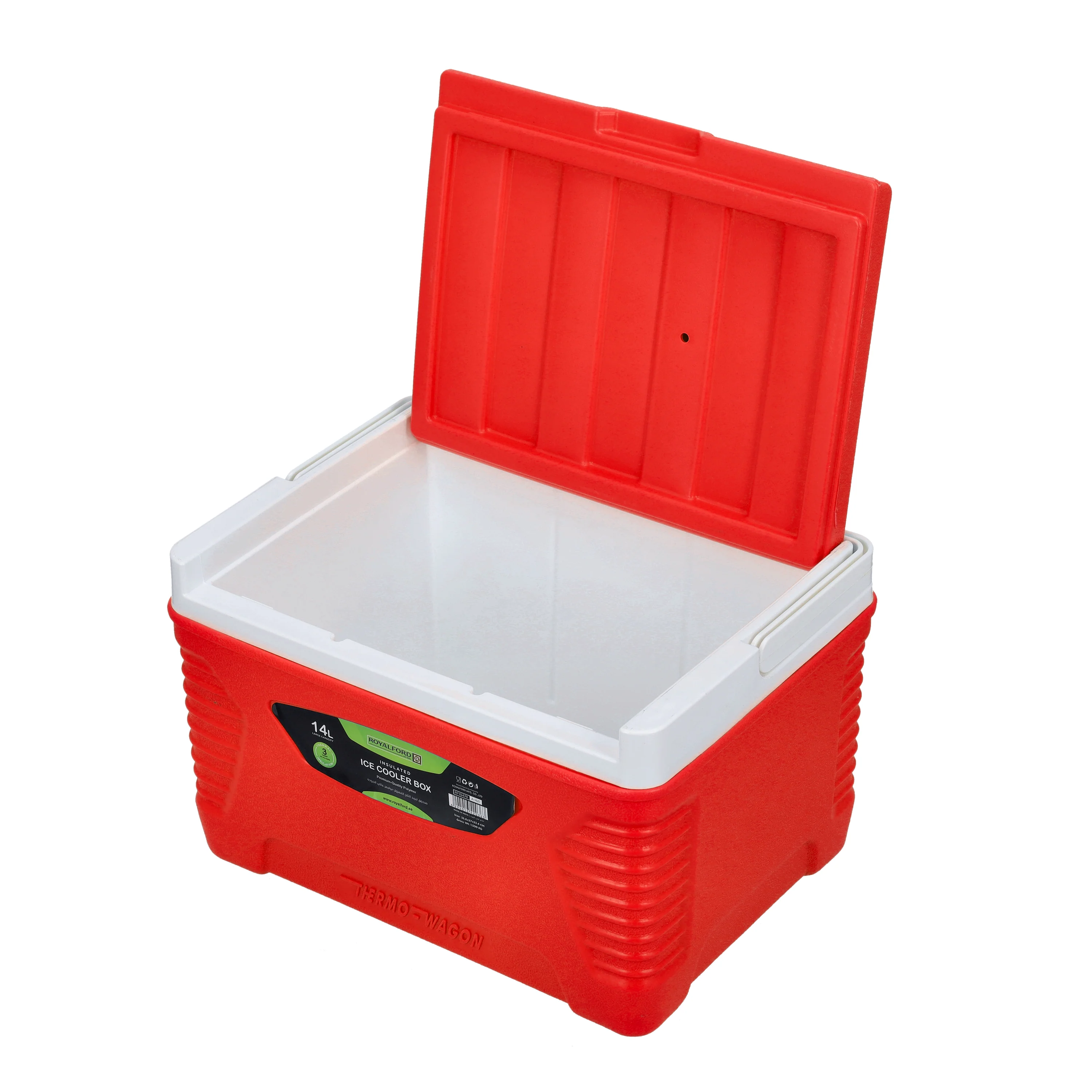 Royalford RF10478  Insulated Ice Cooler Box | 14L Capacity| Advanced 3-Layer Thermal Cooling | Durable HDPE Shell | High-Density PU Foam & Food-Grade PP Inner Wall - Image 3