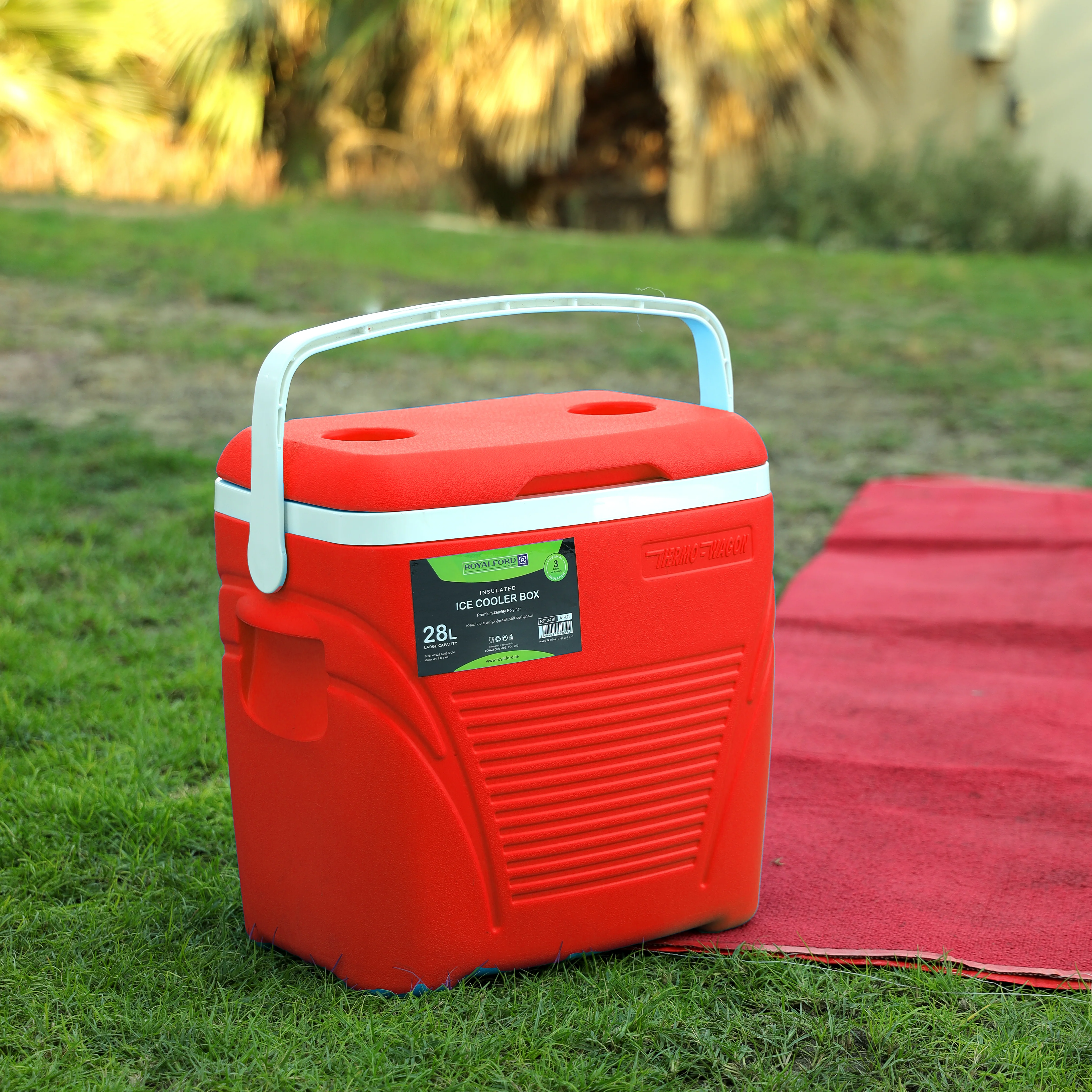 Royalford RF10481  Insulated Ice Cooler Box | 28L Capacity | Advanced 3-Layer Thermal Insulation | Durable HDPE Shell | High-Density PU Foam & Food-Grade PP Inner Wall - Image 2