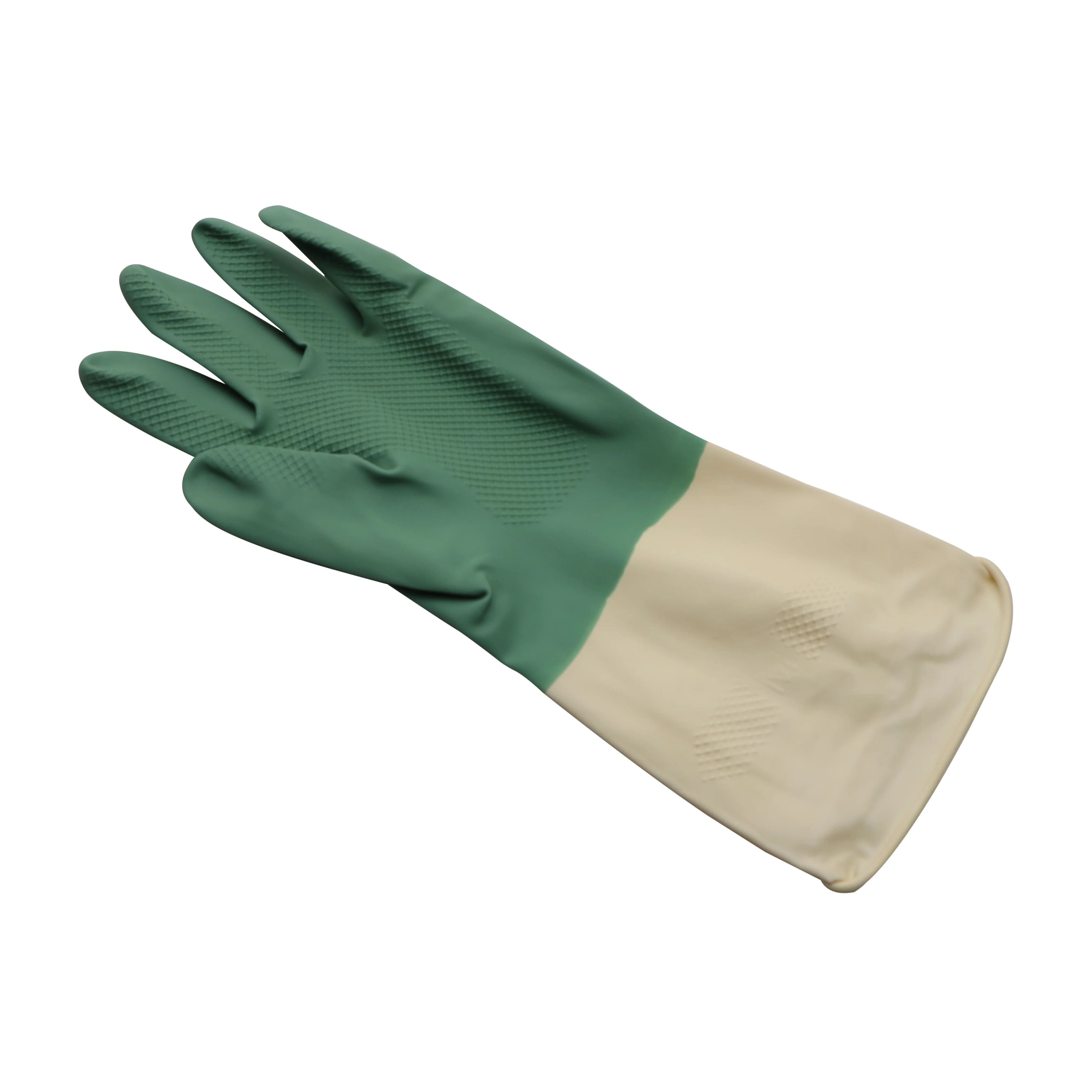 Royalford RF10491 Cleaning Gloves| 2PCS made from natural latex with textured non-slip grip| durable, reusable, antibacterial, for kitchen & household cleaning tasks| - Image 3
