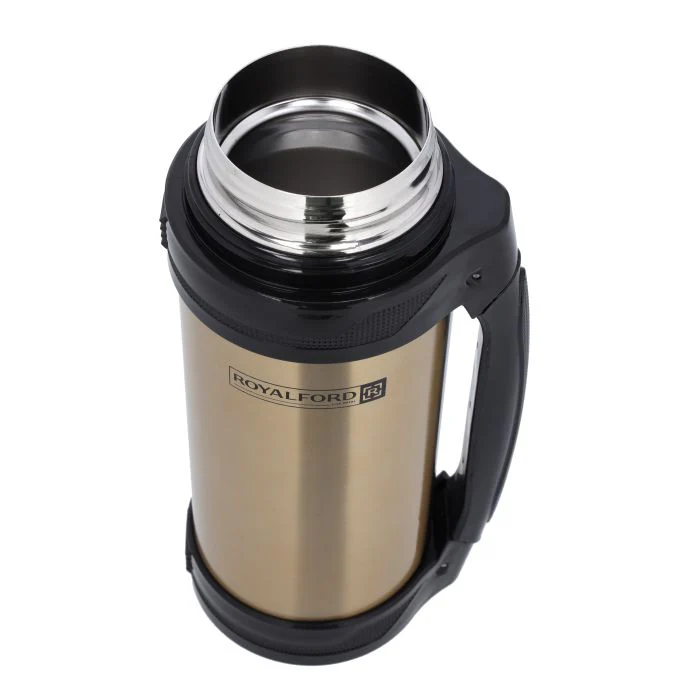 Royalford RF10495 Travel Vacuum Flask 1.8L Stainless Steel | Double Wall Insulated Hot & Cold Flask | SS 304 Inner Pot | Ergonomic Handle | For Home, Travel & Office Use - Image 3