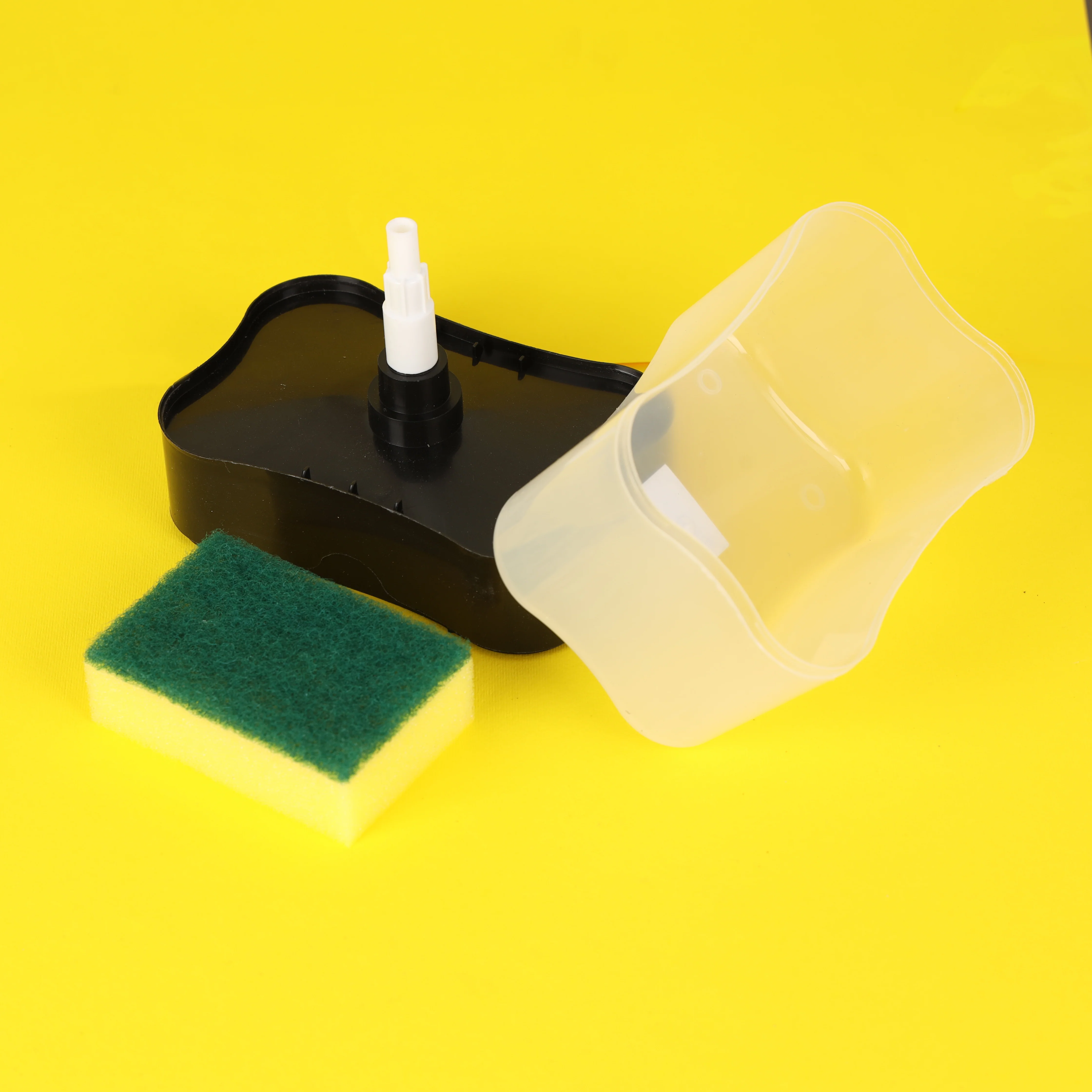 Royalford RF10497 Soap Dispenser with Sponge Holder| 2-in-1 design, durable ABS body & spill-free press dispensing| includes sponge for efficient kitchen cleaning use| - Image 2