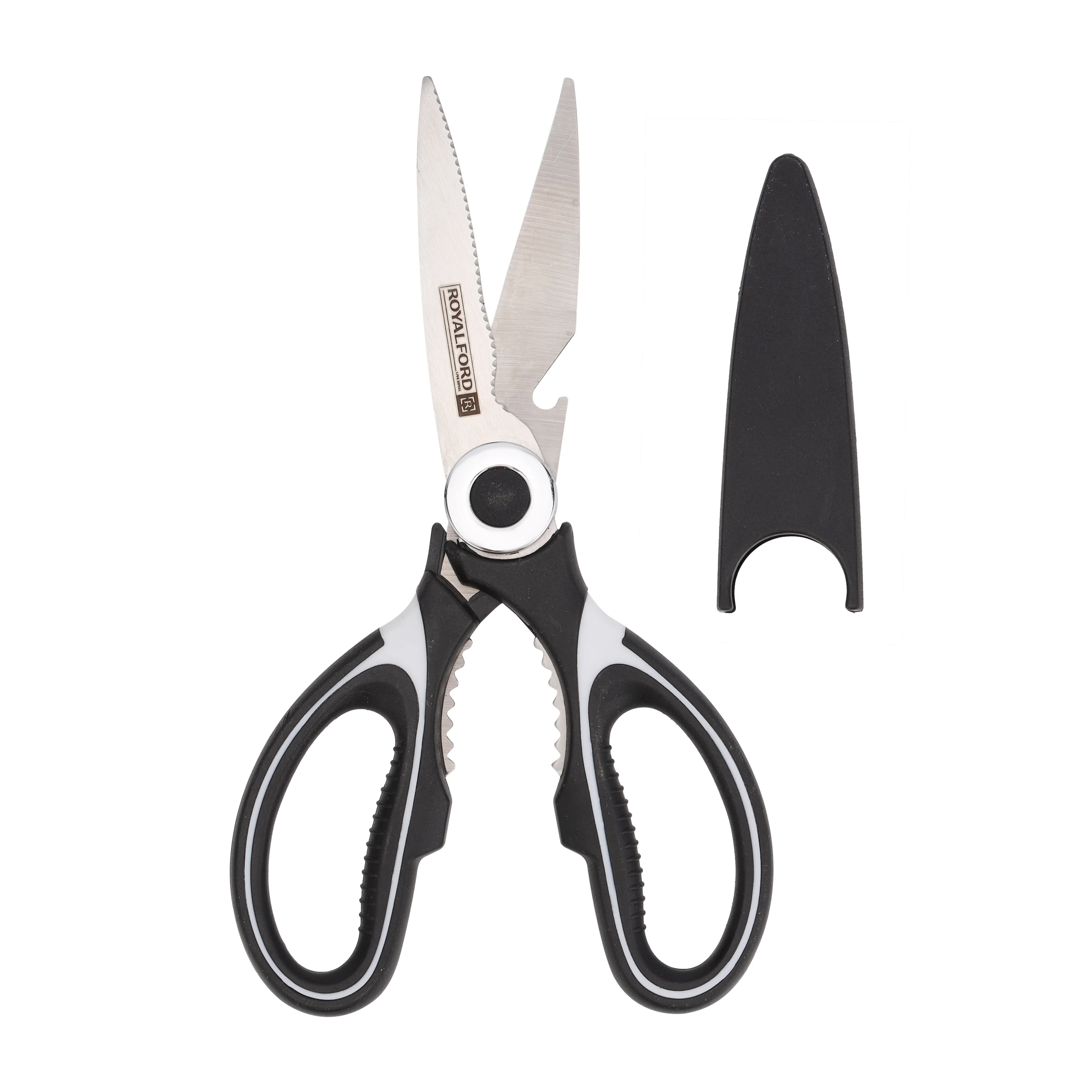 Royalford RF10498 3-in-1 Kitchen Scissors| stainless steel blades, built-in bottle opener & nut cracker| cutter with ergonomic grip, ideal for cutting, cracking| - Image 3