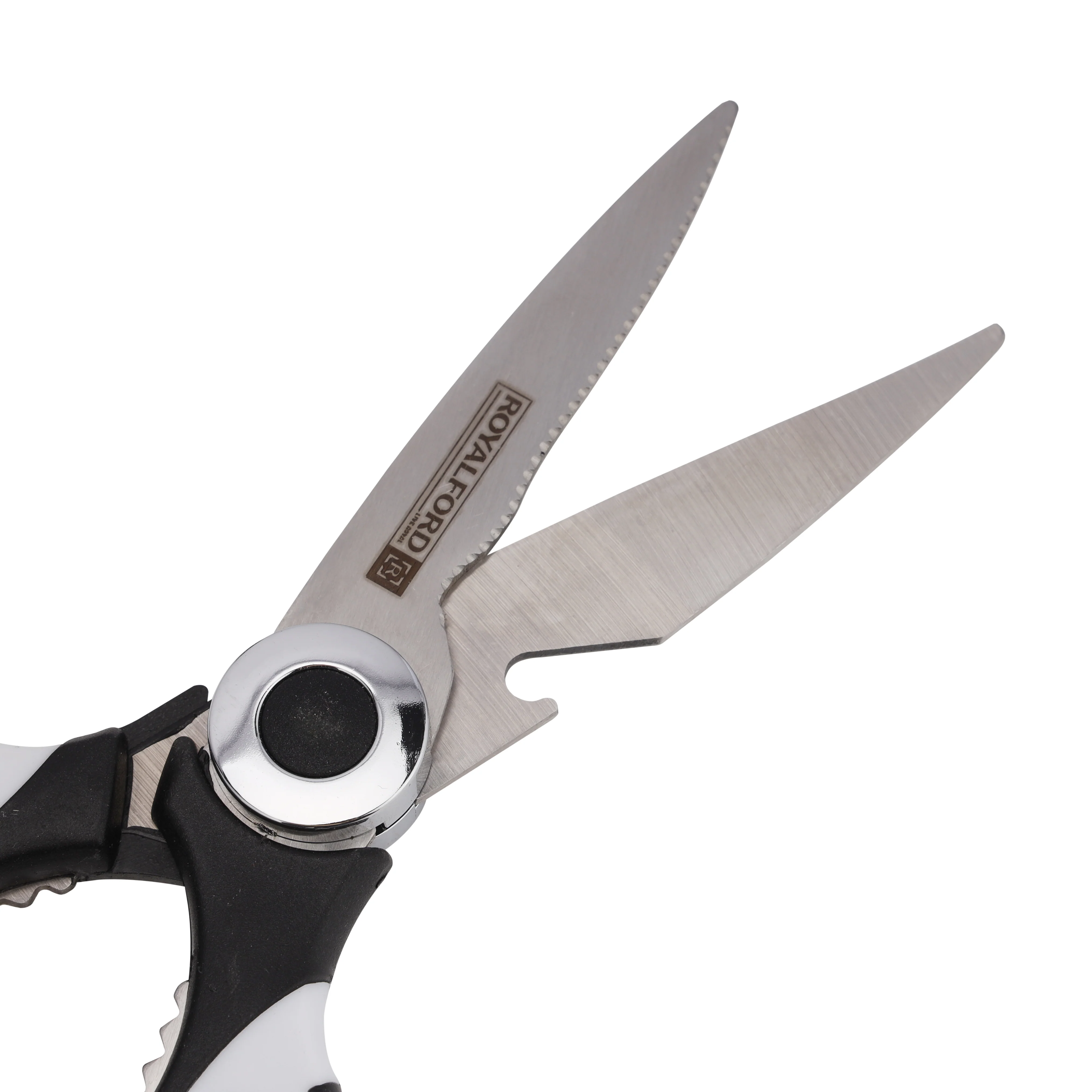 Royalford RF10498 3-in-1 Kitchen Scissors| stainless steel blades, built-in bottle opener & nut cracker| cutter with ergonomic grip, ideal for cutting, cracking| - Image 4