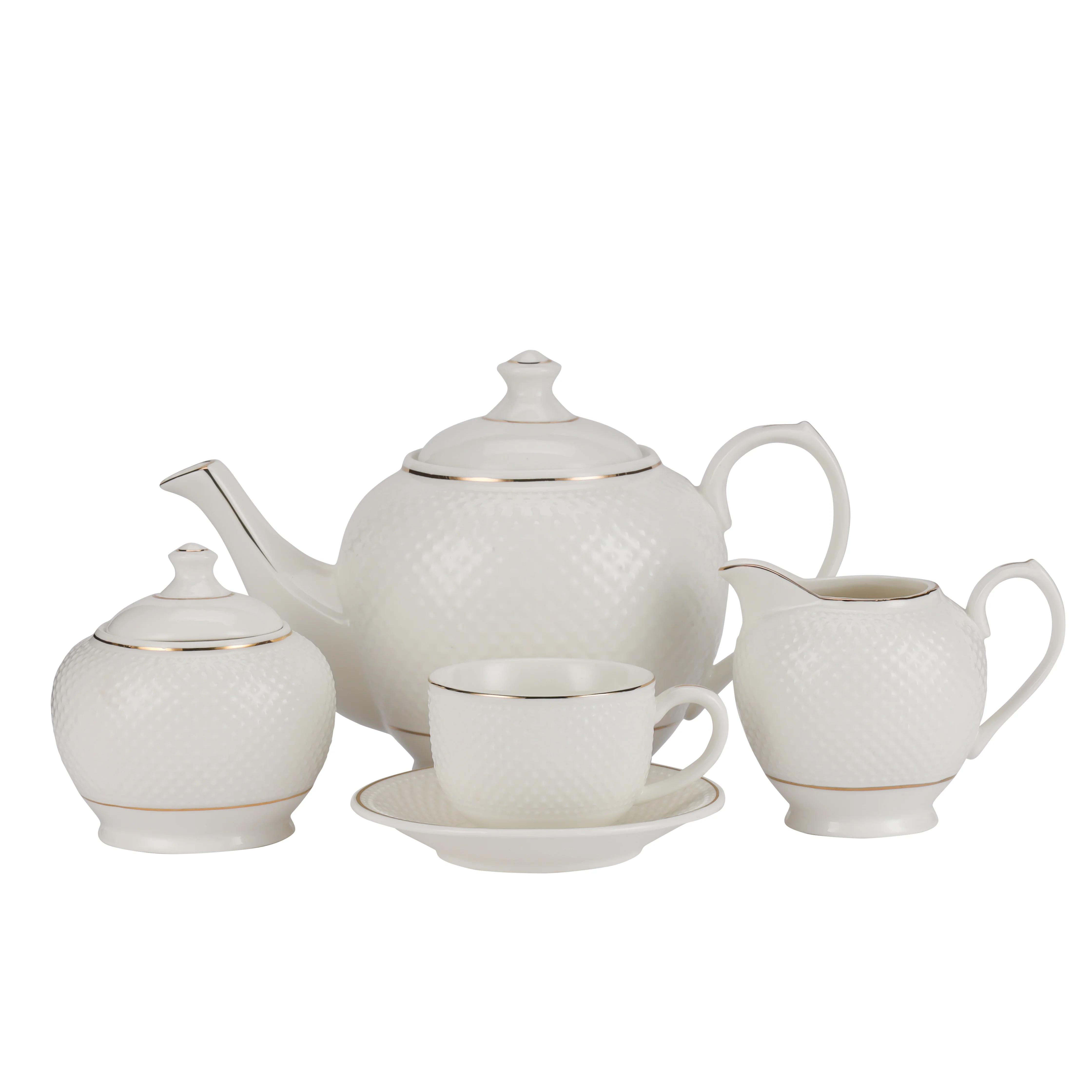 Royalford RF10499 Fine Bone China 17 Pcs Tea Set | Chip-Resistant Tableware With Teapot, Cups, Saucers, Creamer & Sugar Pot | Lead-Free| Dishwasher-Safe Premium Serveware - Image 4