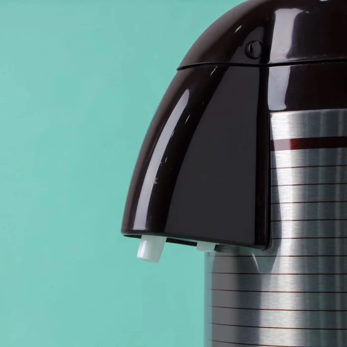 Royalford RF10501,3L Airpot Flask features double wall vacuum insulation| durable stainless steel body and pink glass inner| keeping beverages hot or cold for long hours. - Image 4
