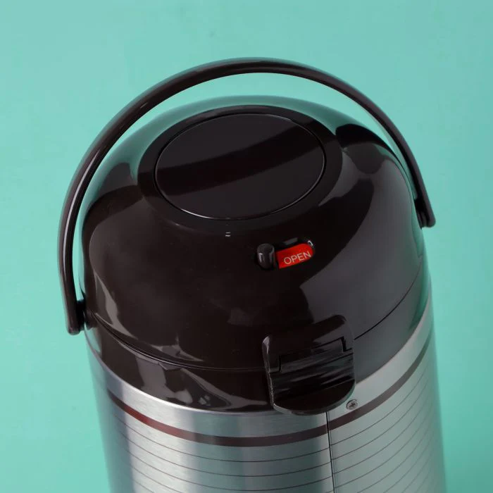 Royalford RF10501,3L Airpot Flask features double wall vacuum insulation| durable stainless steel body and pink glass inner| keeping beverages hot or cold for long hours. - Image 5