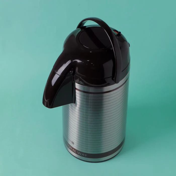 Royalford RF10501,3L Airpot Flask features double wall vacuum insulation| durable stainless steel body and pink glass inner| keeping beverages hot or cold for long hours. - Image 7