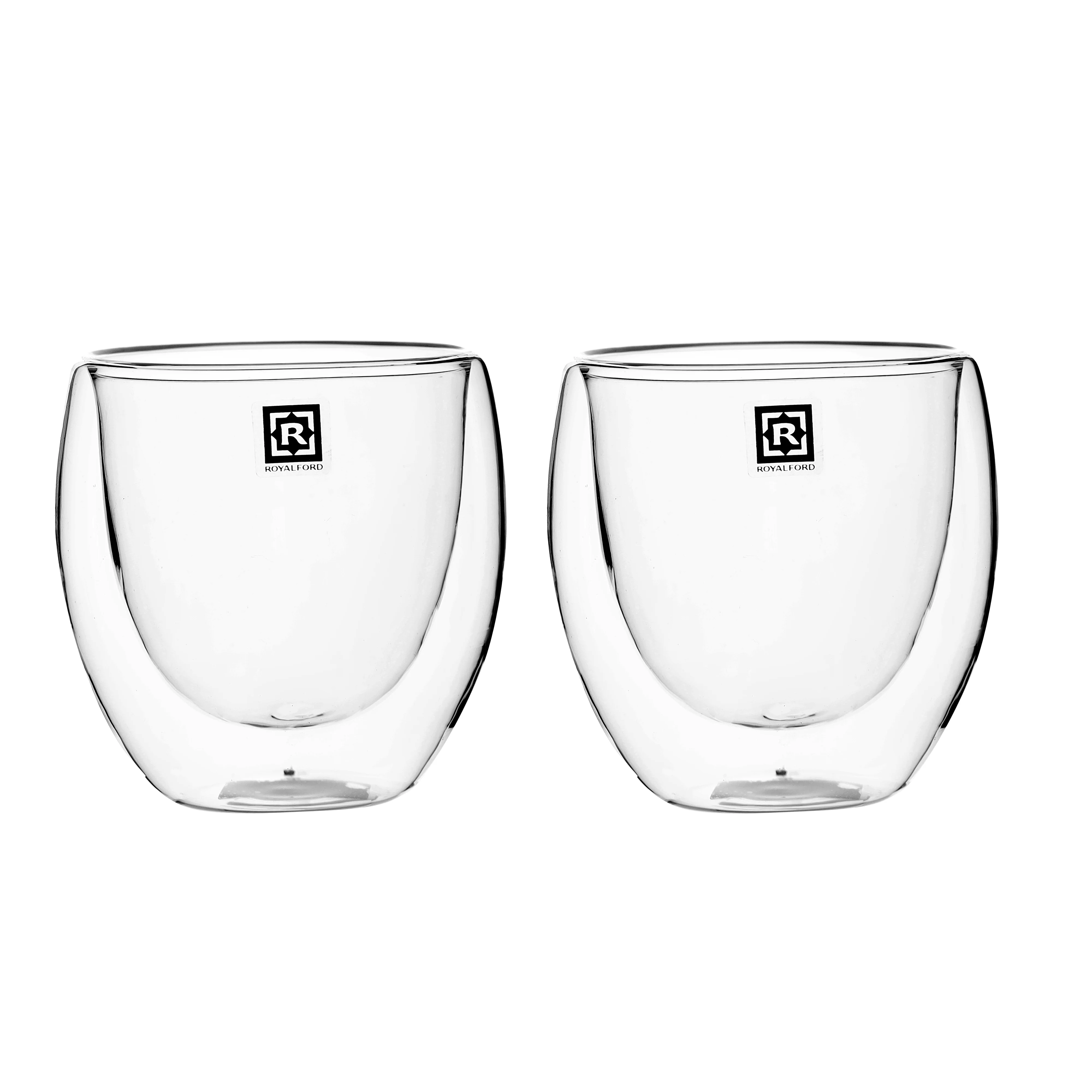 Royalford RF10525 Double Wall Borosilicate Glass Cup Set 250ml | Heat Resistant Transparent Coffee & Tea Cups | Insulated Glass Mugs | Elegant Durable Drinkware - Image 4