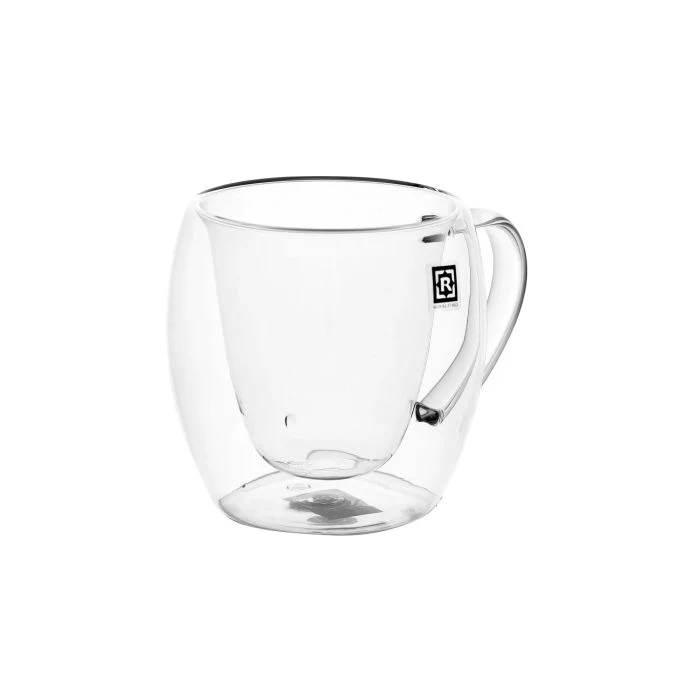 Royalford RF10528 Double Wall Mug Set | Premium Borosilicate Glass Design | 2 Heat-Resistant 250ml Cups for Hot & Cold Beverages | Elegant Insulated Clear Mug Style - Image 5