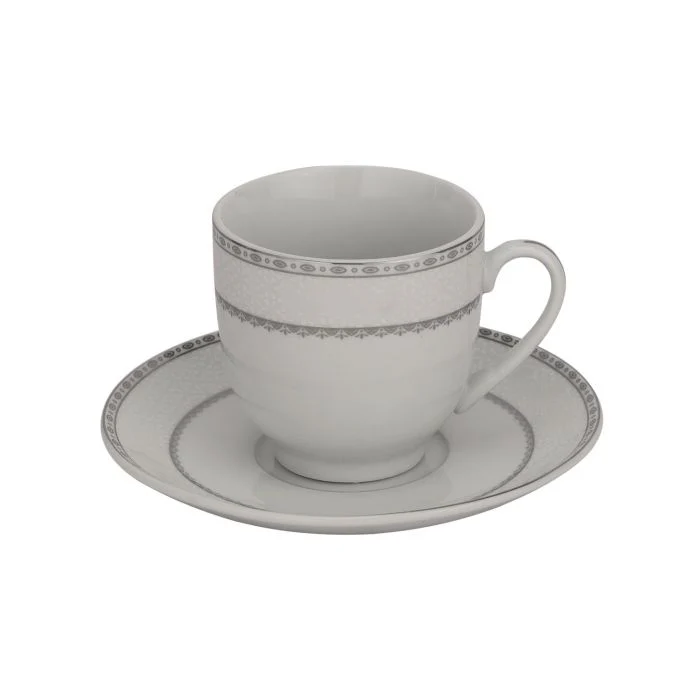 Royalford RF10554 Cup & Saucer Set 12 Pcs | Premium Porcelain 180ml Tea Cups with Matching Saucers| Elegant White Design| Dishwasher Safe & Freezer Safe Tableware Set - Image 4