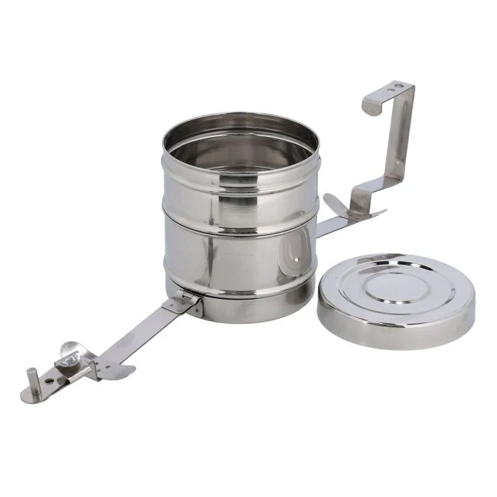 Royalford RF10557 2 Layer Stainless Steel Bombay Tiffin | Food Grade Durable Lunch Carrier |  Secure Locking Clips &  Sturdy Handle| Ideal for Office, School & Travel Use - Image 6