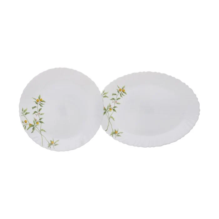 Royalford RF10678 44-Piece Opalware Dinner Set | Durable Opal Glass Tableware | Dinner Plates, Dessert Plates, Soup Plates, Bowls, Cups & Saucers| Orange Blossom Design - Image 4