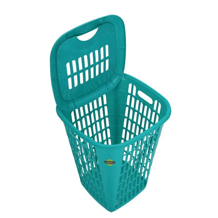 Royalford RF10719 Laundry Basket with Lid | Premium Plastic Laundry Storage Basket | Ventilated Design | Comfortable Handles | Durable PP Build for Daily Laundry Use - Image 3