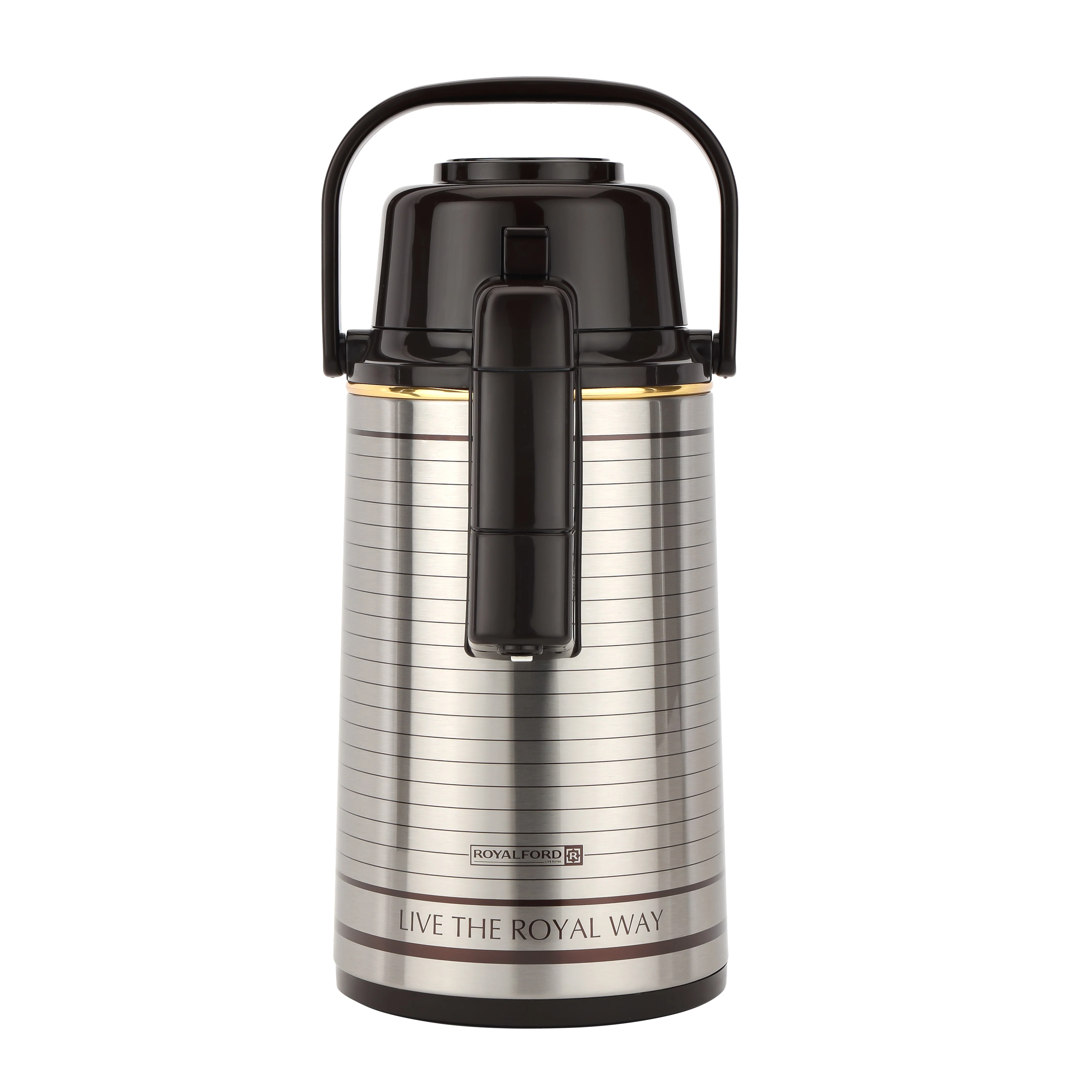 Royalford RF10725 3.0 Litre Airpot Flask with Pump Action | Double Wall Vacuum Insulated Stainless Steel Body | Keeps Beverages Hot for 18 Hours and Cold for 24 Hours - Image 4