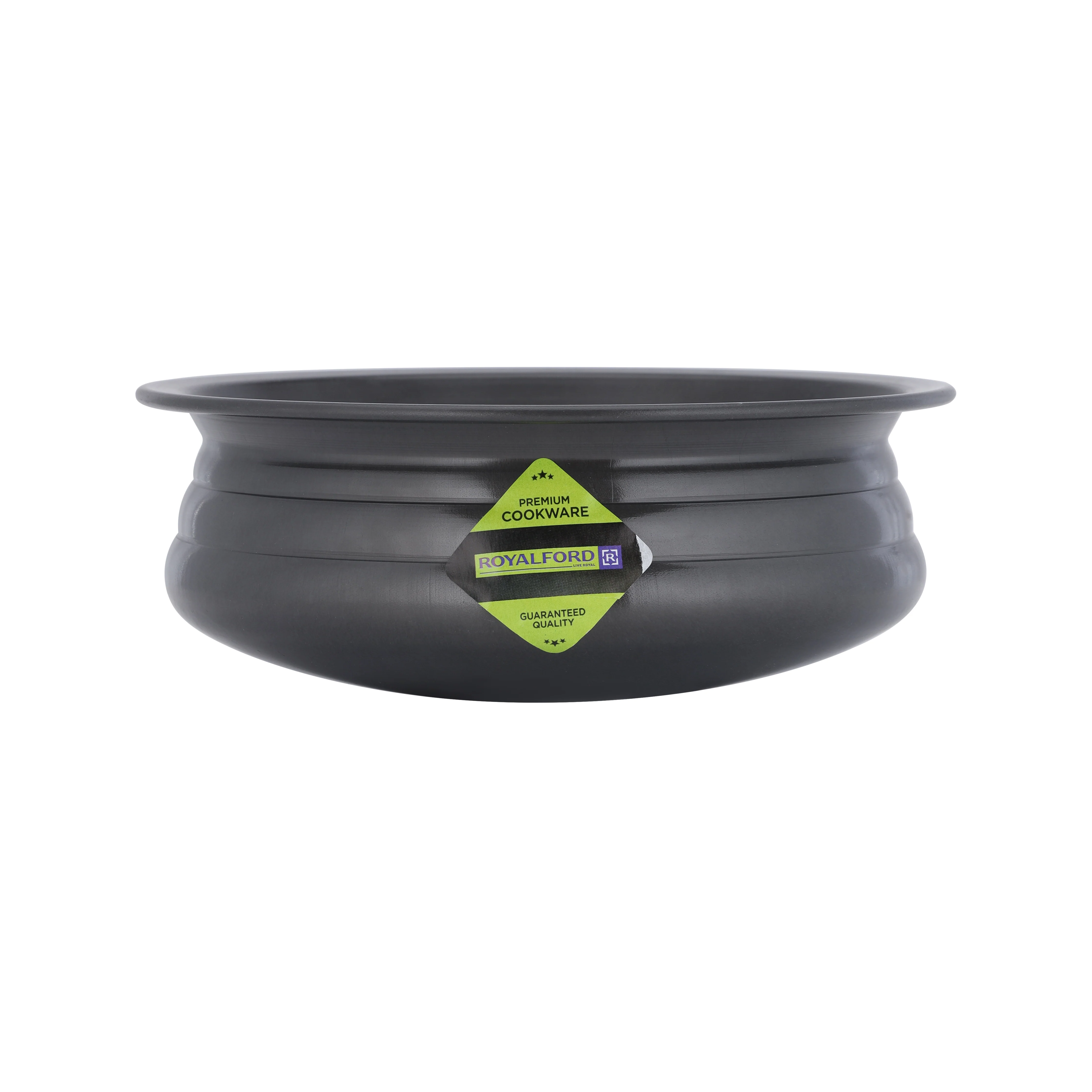 Royalford RF10749 Hard Anodized Uruli | Steel Lid | 2.5L Capacity | Durable Food Grade Aluminium Cookware | Quick Even Heat Distribution for Traditional Cooking - Image 3