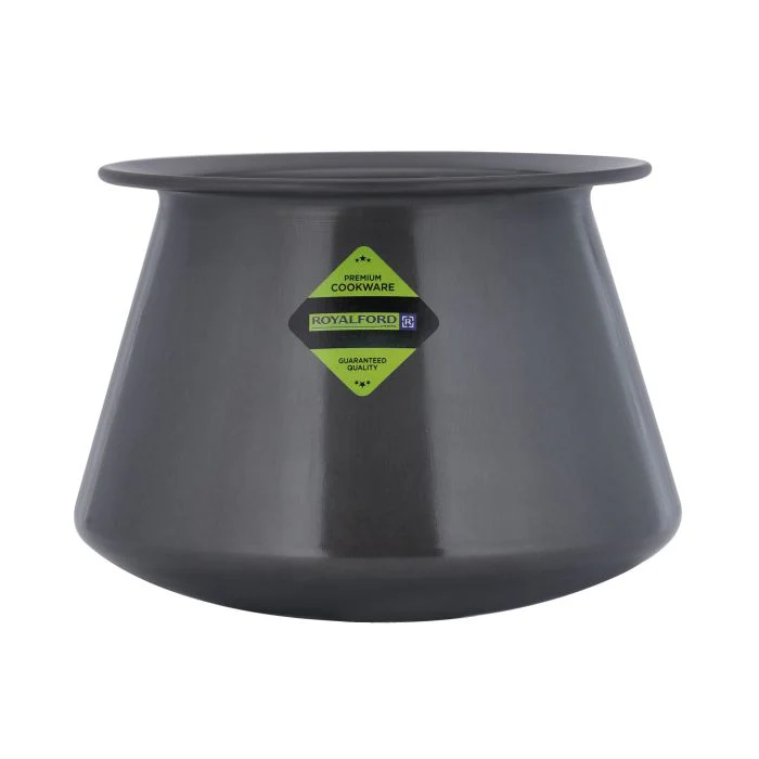 Royalford RF10752 Hard Anodized Curry Pot with Steel Lid | 2.3L Capacity | Durable Food Grade Aluminium Cookware | Quick Even Heat Distribution for Daily Curry Cooking - Image 3